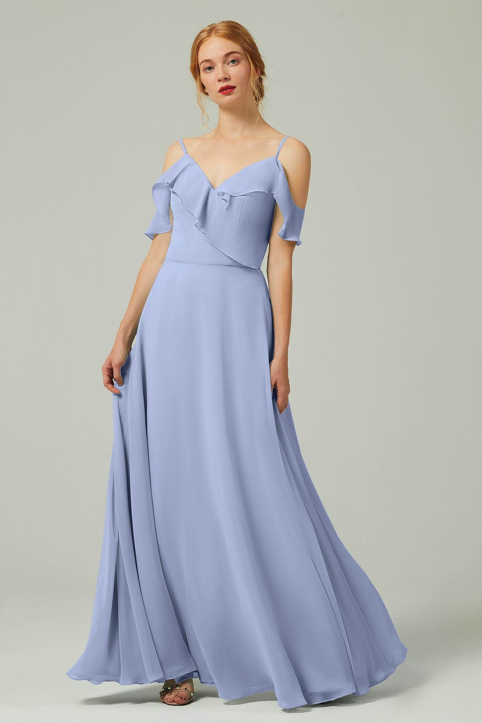 A-Line Floor Length Chiffon Bridesmaid Dress CB0326