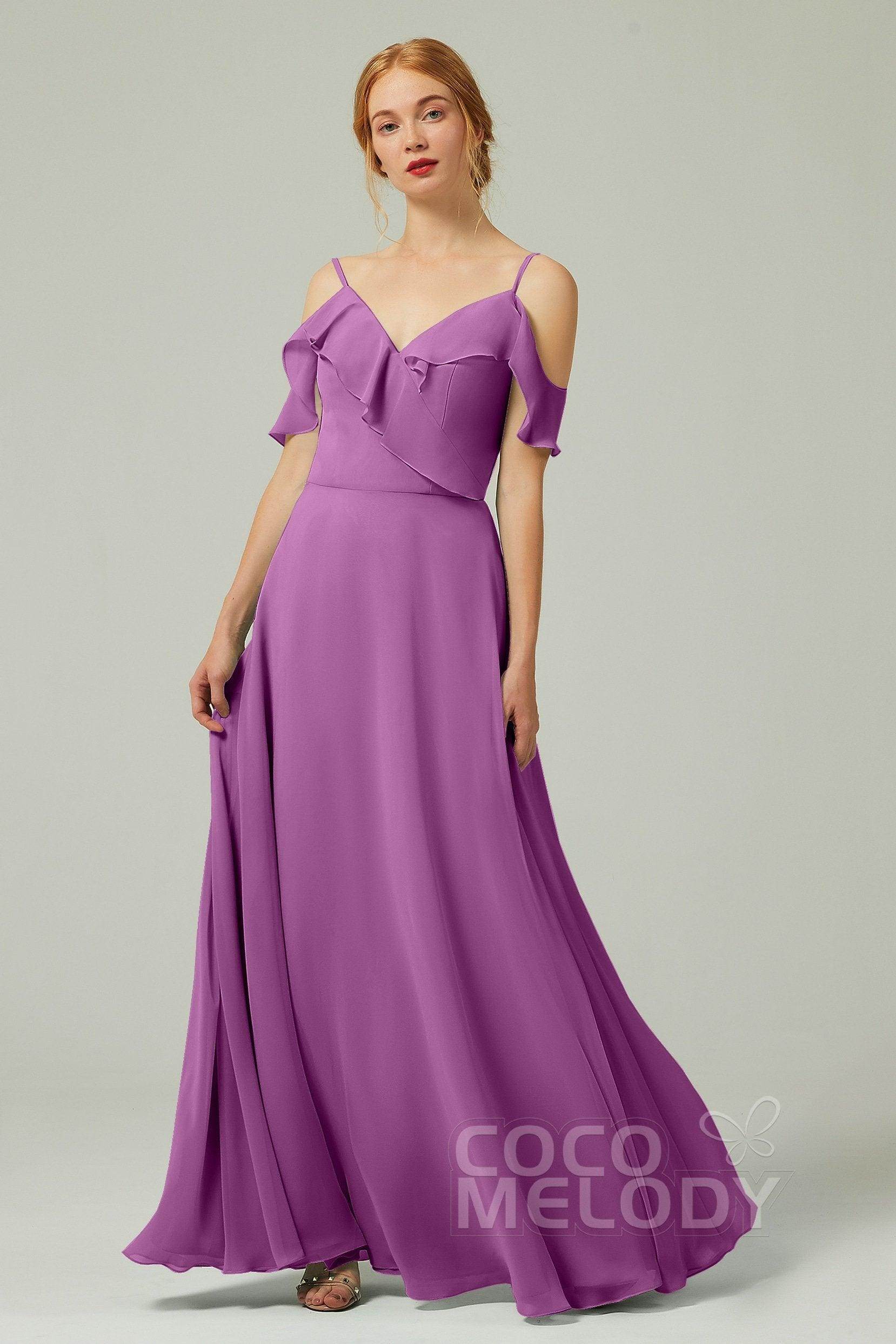 A-Line Floor Length Chiffon Bridesmaid Dress CB0326