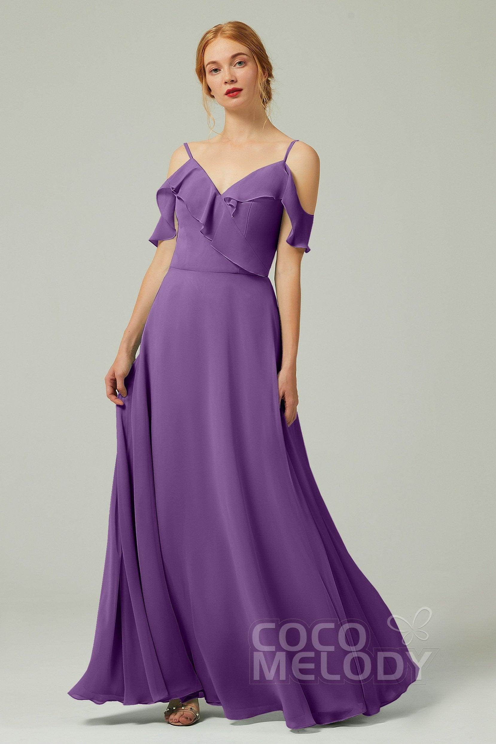 A-Line Floor Length Chiffon Bridesmaid Dress CB0326