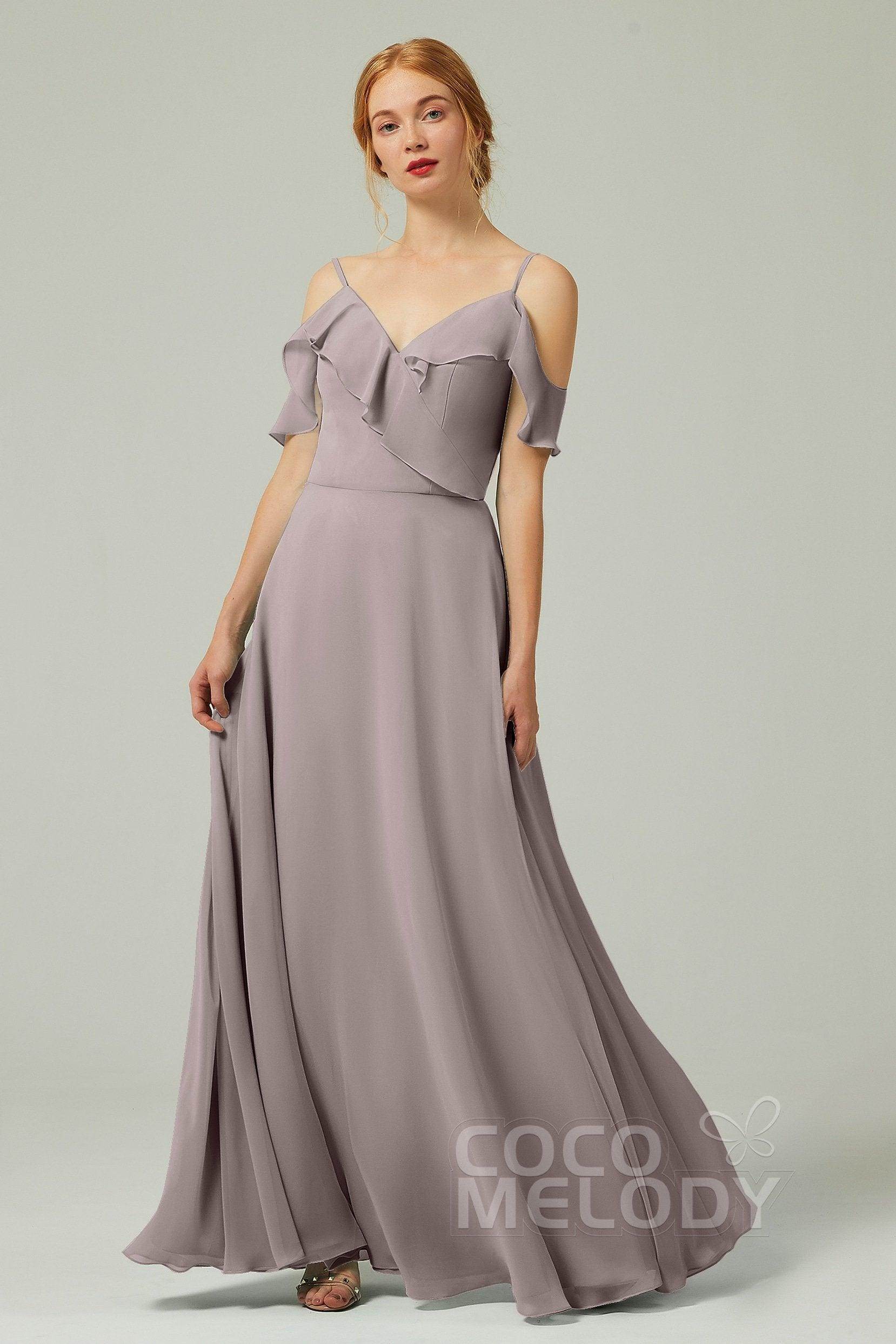 A-Line Floor Length Chiffon Bridesmaid Dress CB0326