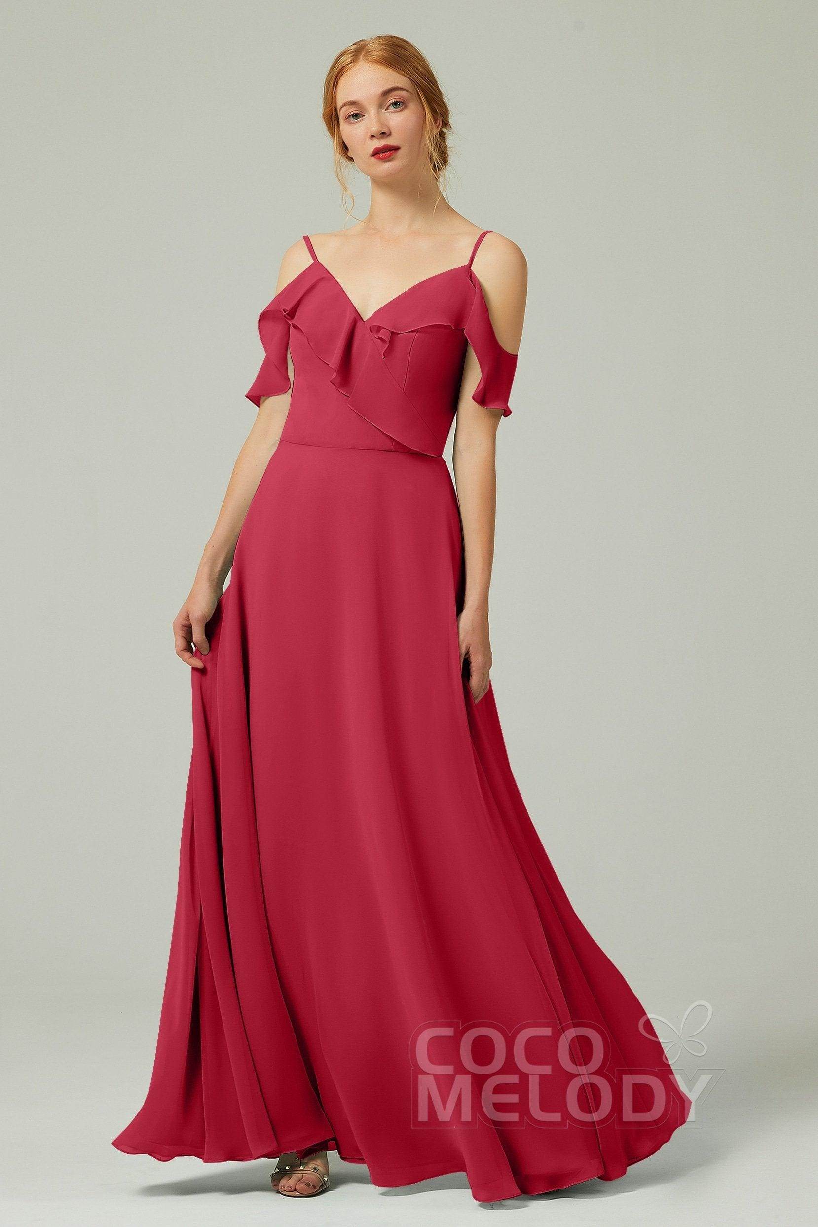 A-Line Floor Length Chiffon Bridesmaid Dress CB0326