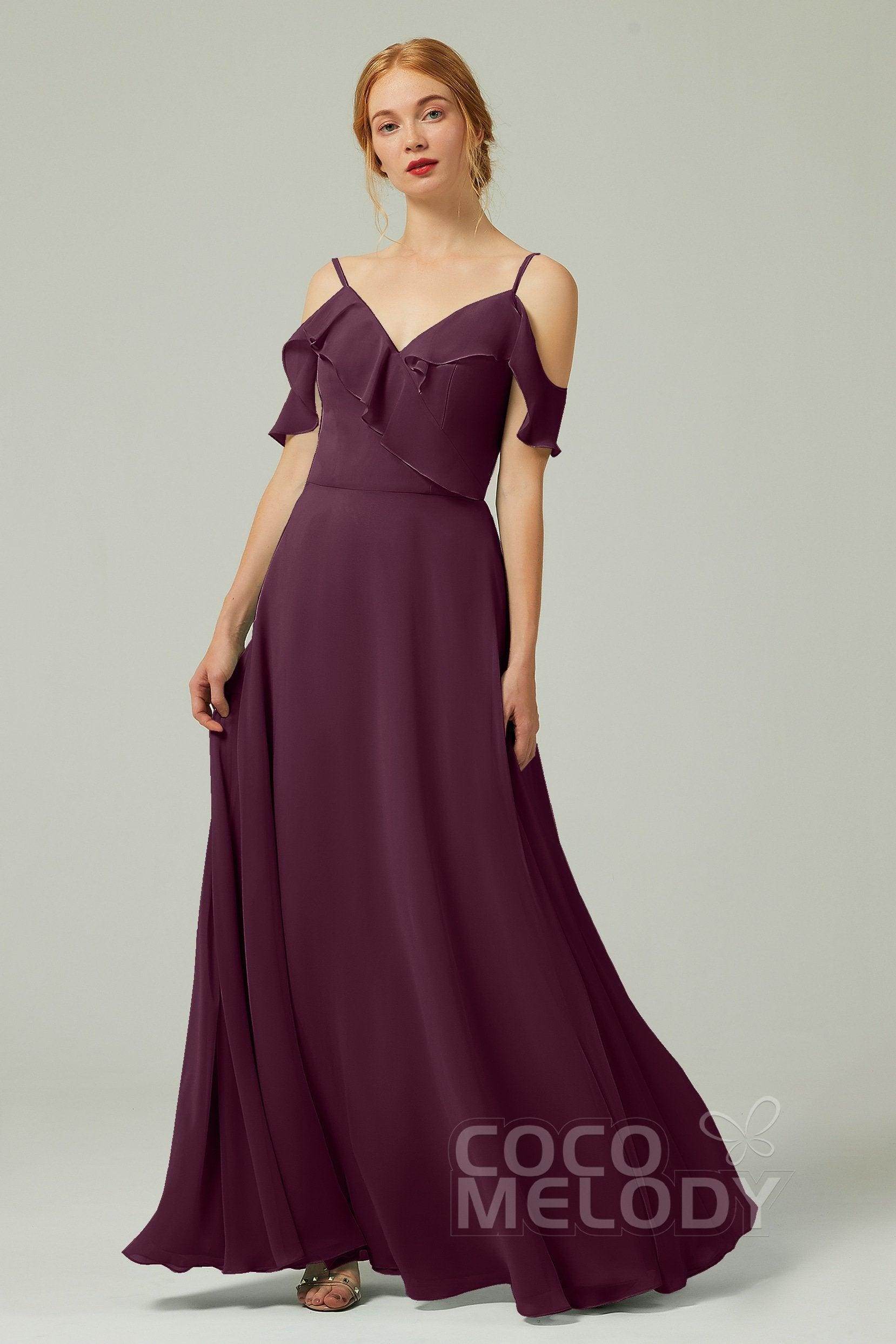 A-Line Floor Length Chiffon Bridesmaid Dress CB0326