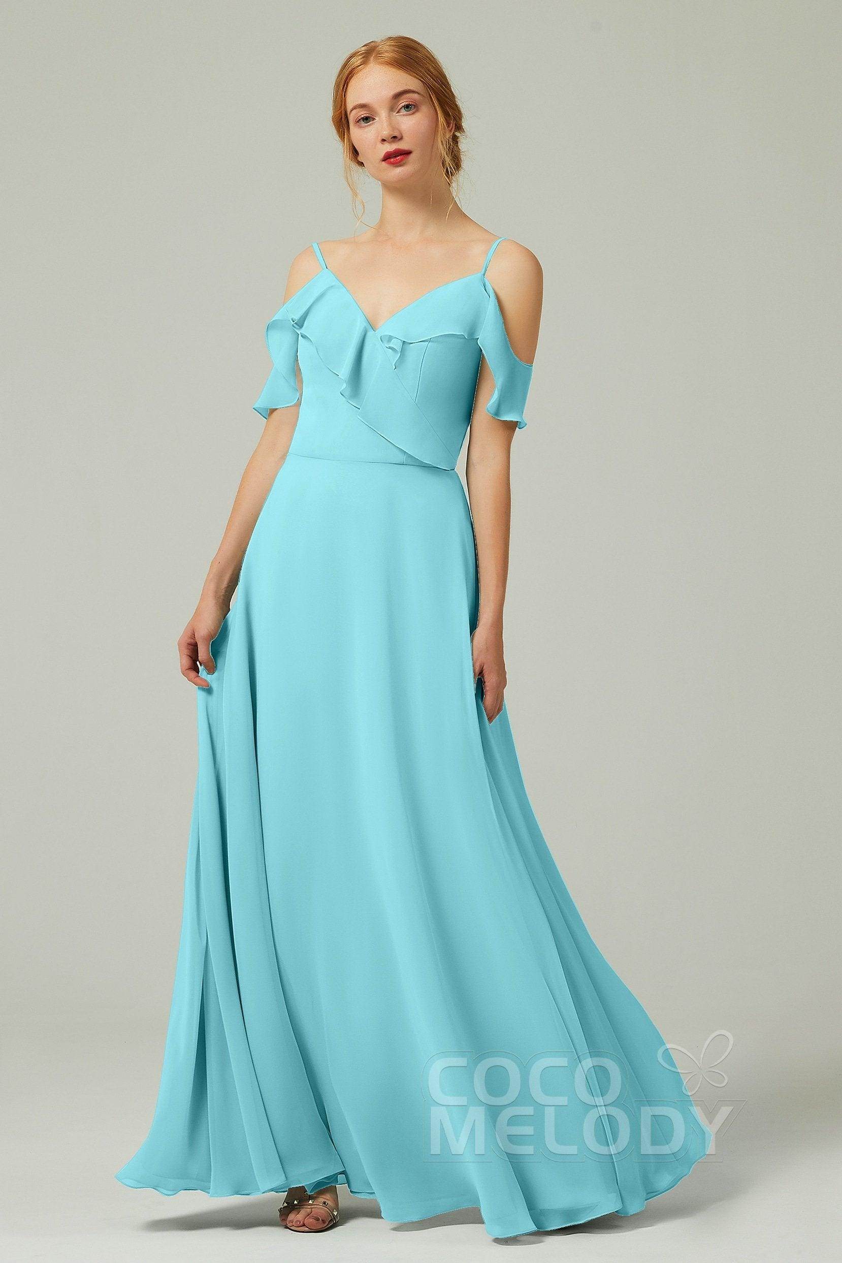 A-Line Floor Length Chiffon Bridesmaid Dress CB0326