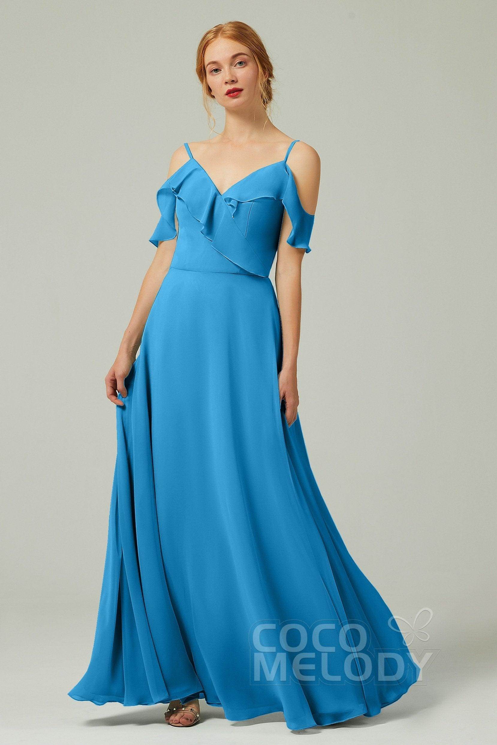 A-Line Floor Length Chiffon Bridesmaid Dress CB0326