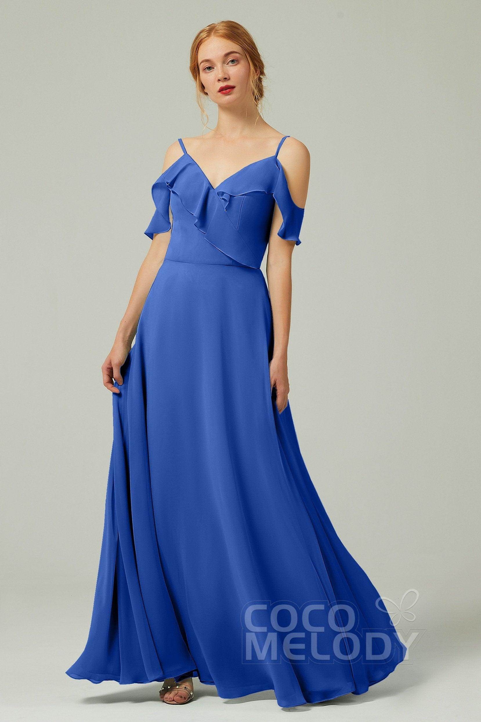 A-Line Floor Length Chiffon Bridesmaid Dress CB0326