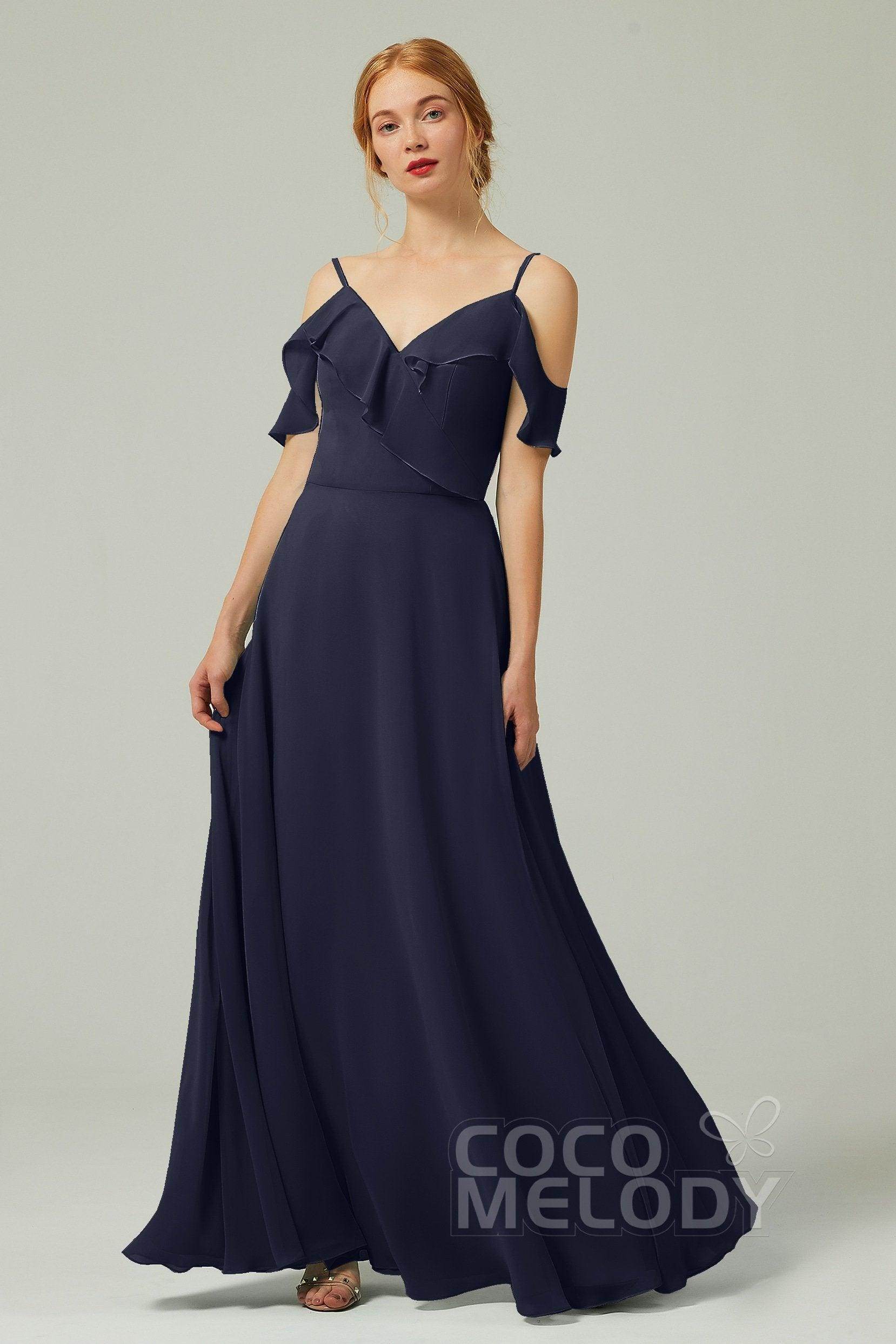 A-Line Floor Length Chiffon Bridesmaid Dress CB0326