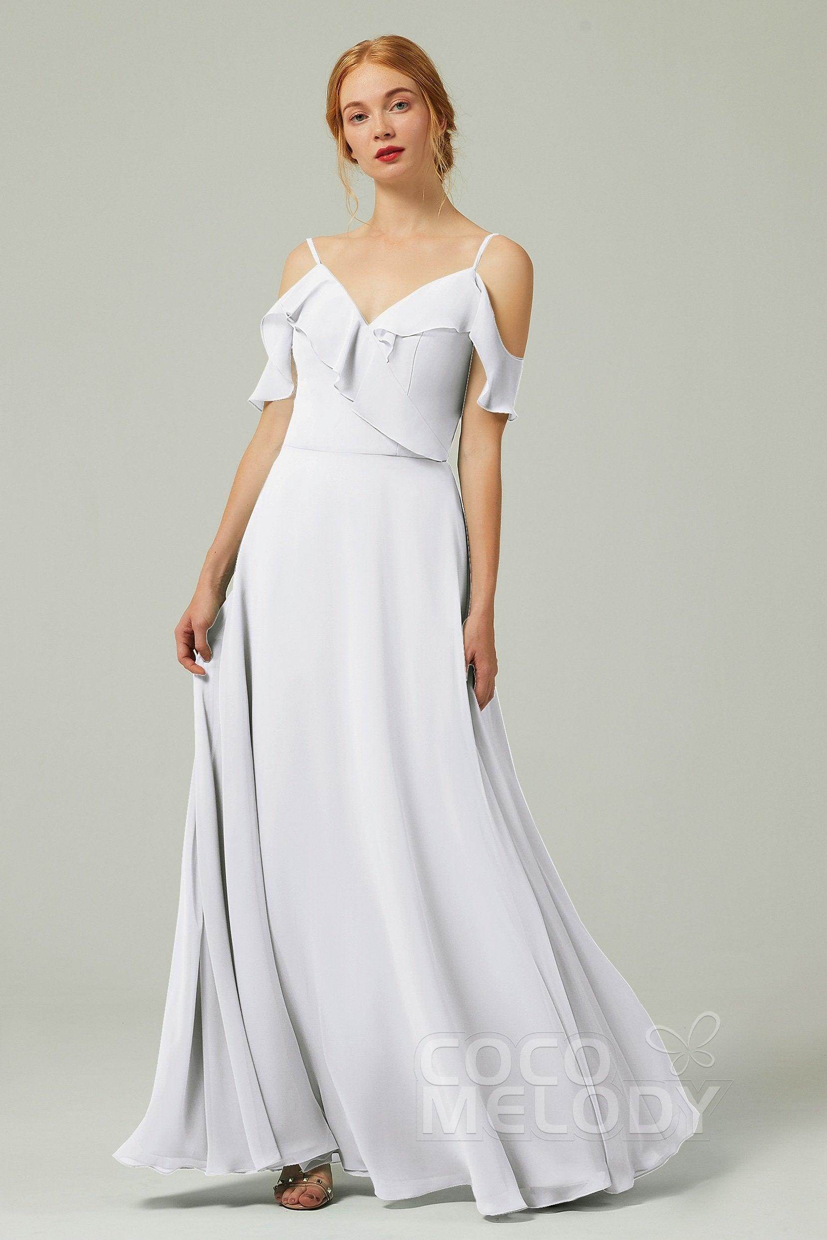 A-Line Floor Length Chiffon Bridesmaid Dress CB0326