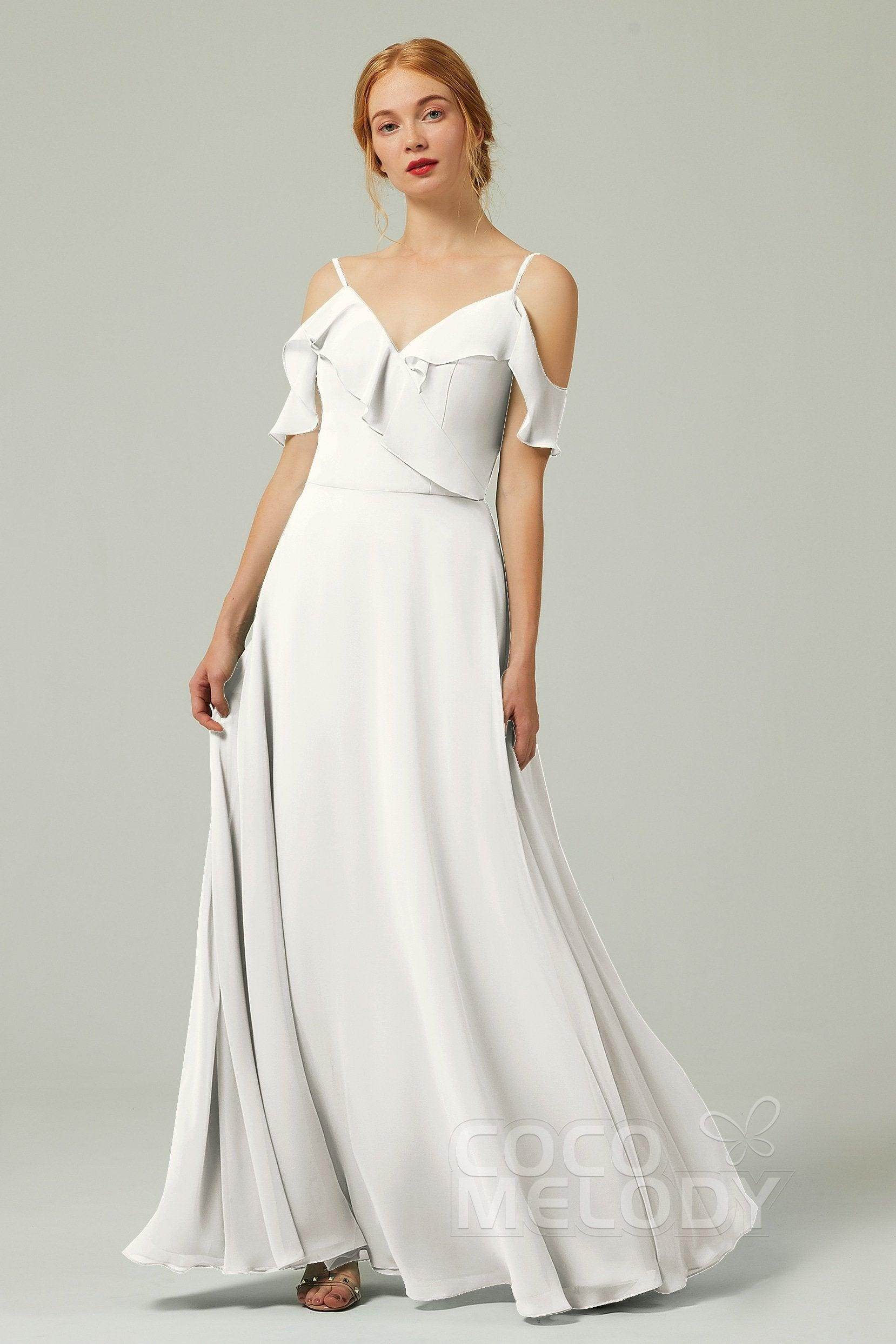 A-Line Floor Length Chiffon Bridesmaid Dress CB0326