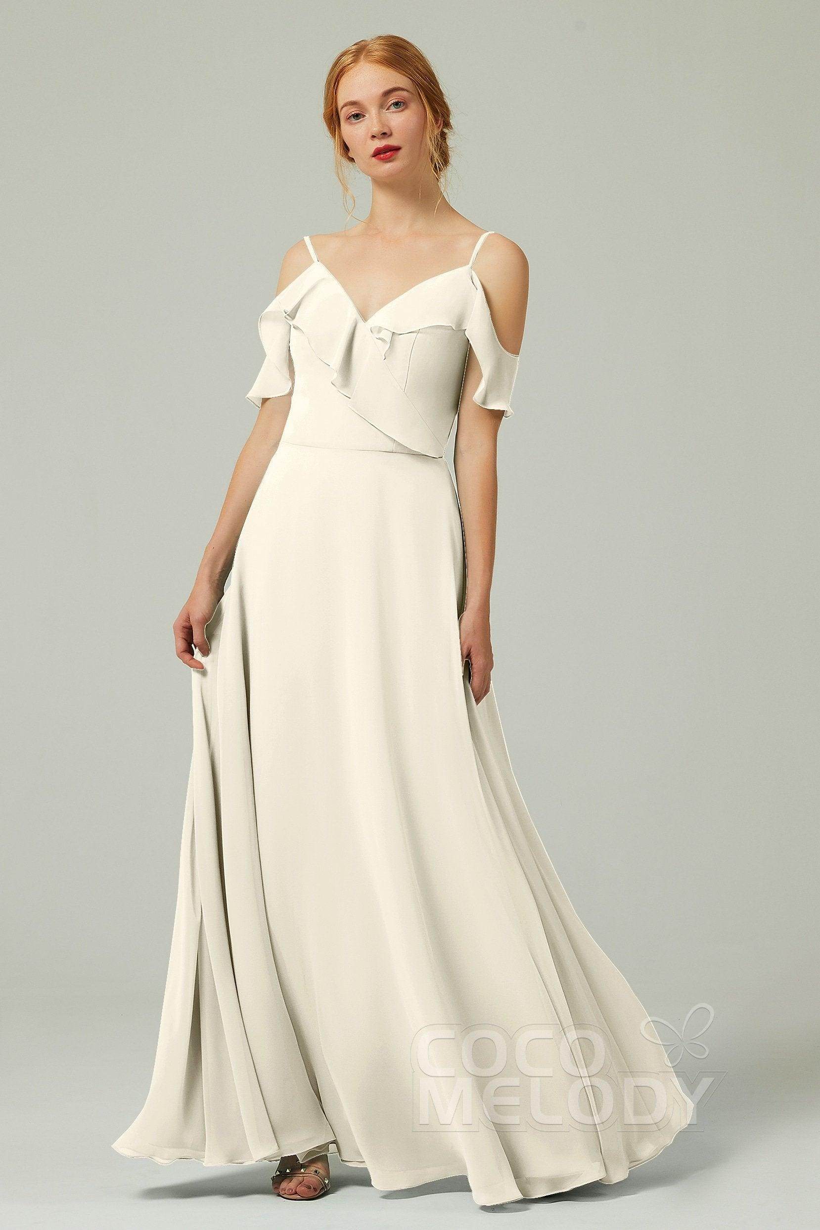A-Line Floor Length Chiffon Bridesmaid Dress CB0326