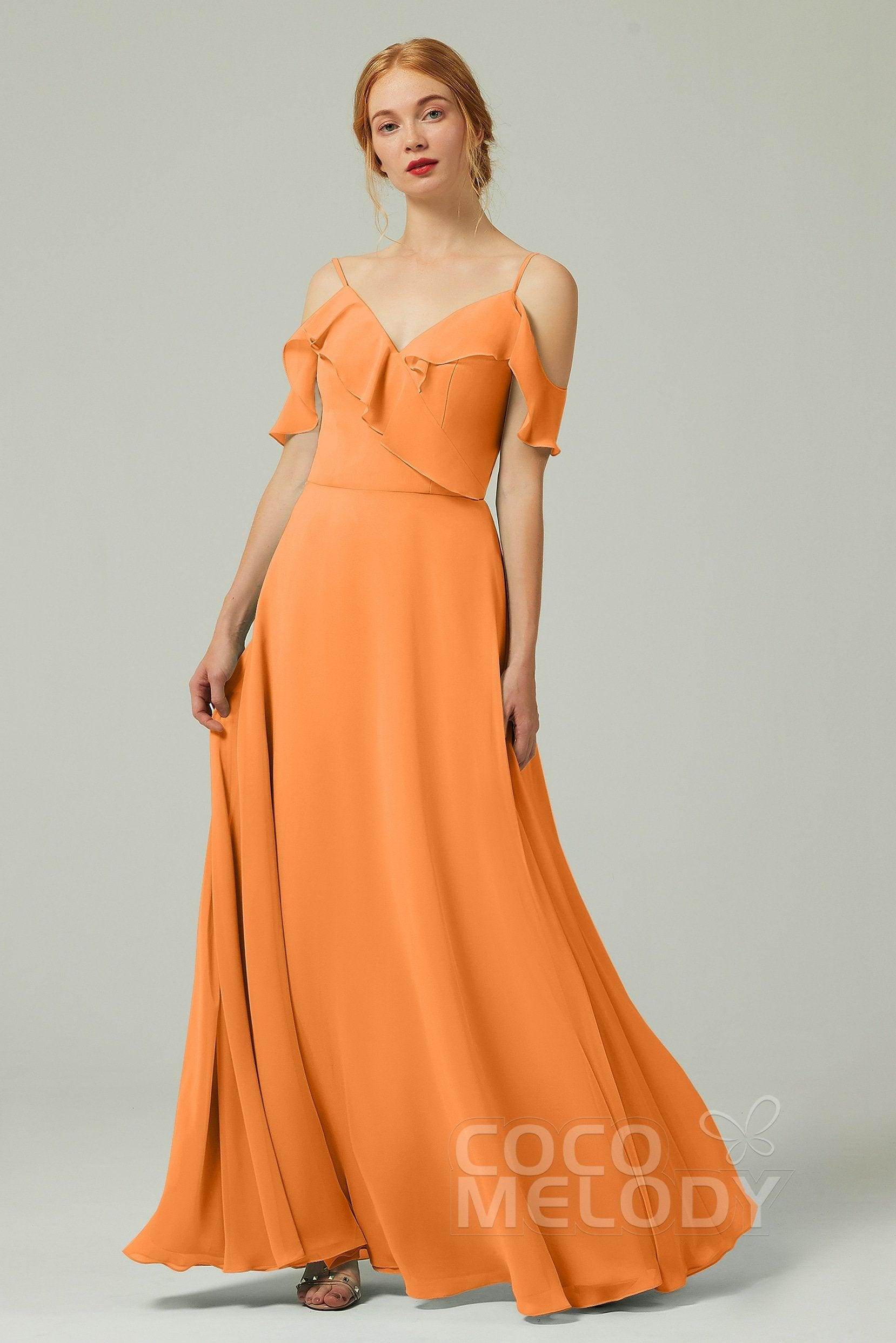 A-Line Floor Length Chiffon Bridesmaid Dress CB0326