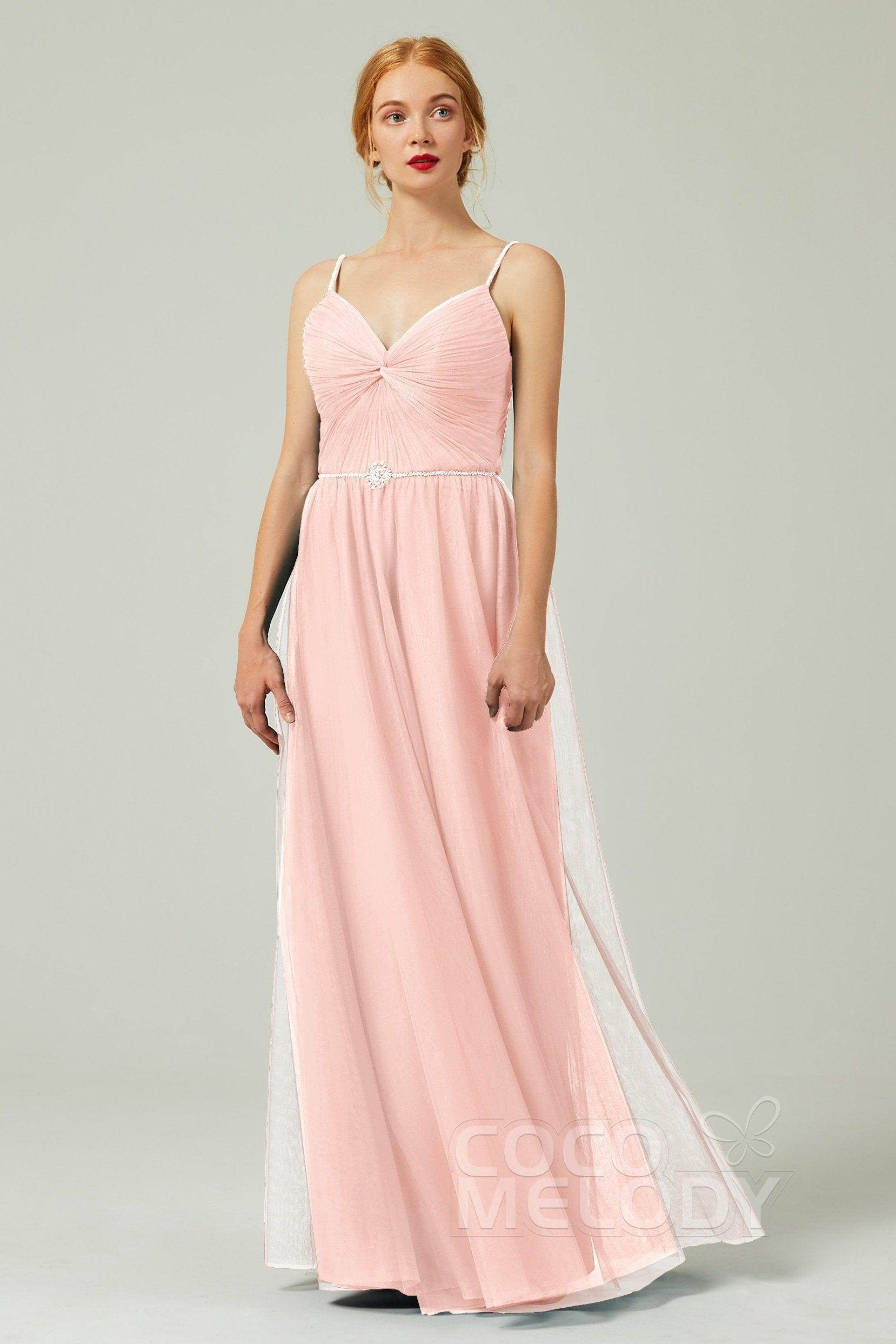 A-Line Floor Length Tulle Bridesmaid Dress CB0327