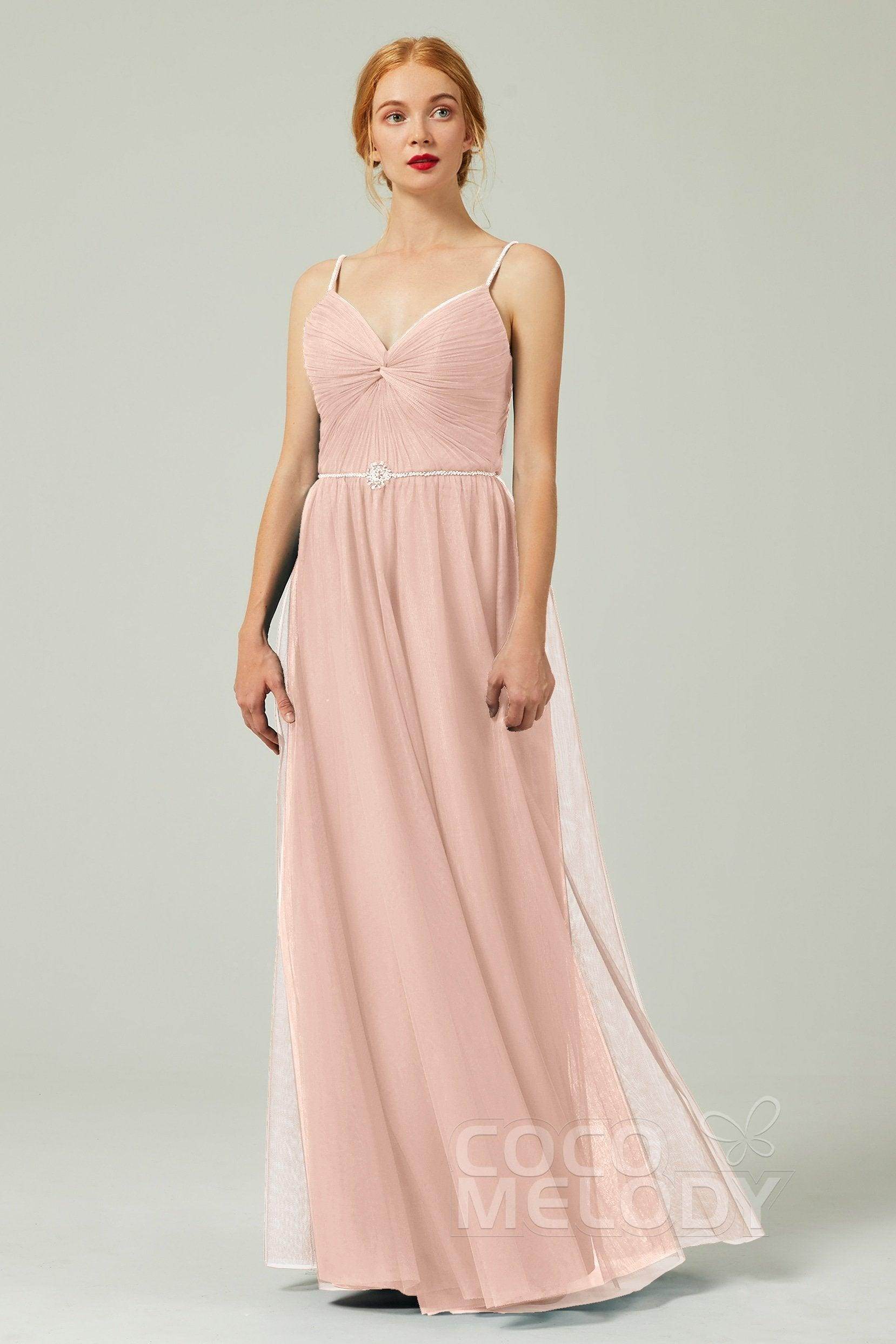 A-Line Floor Length Tulle Bridesmaid Dress CB0327