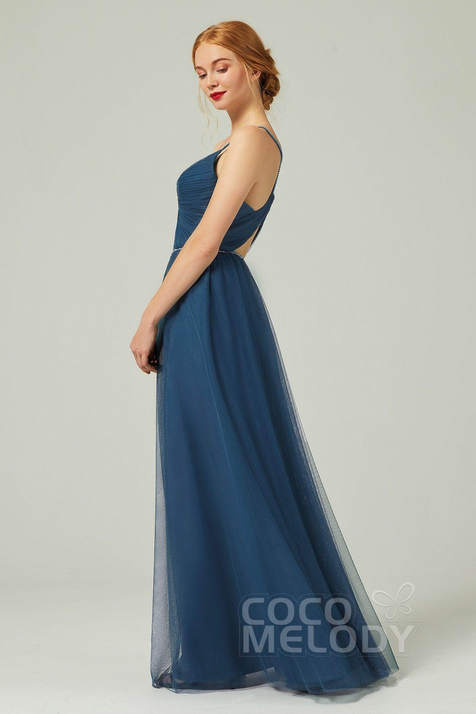 A-Line Floor Length Tulle Bridesmaid Dress CB0327