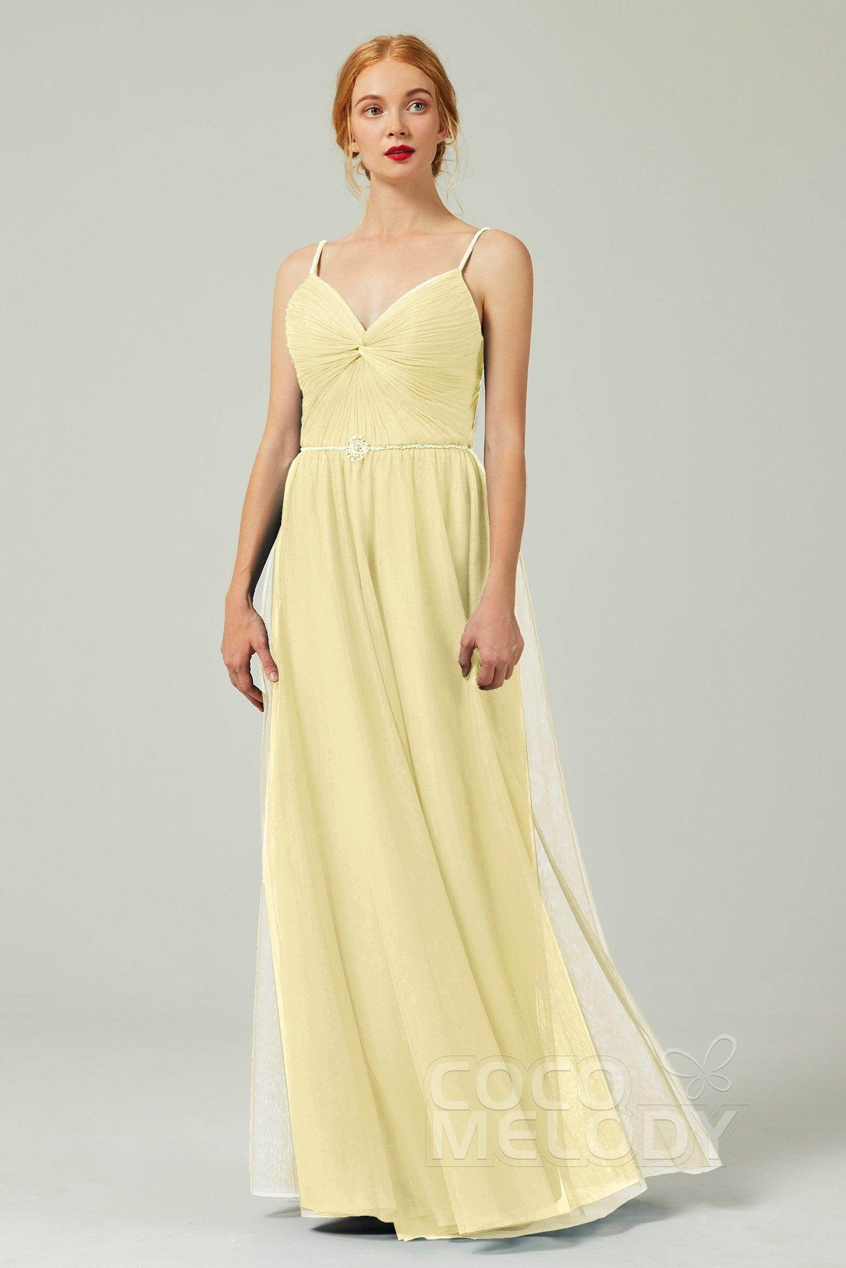 A-Line Floor Length Tulle Bridesmaid Dress CB0327