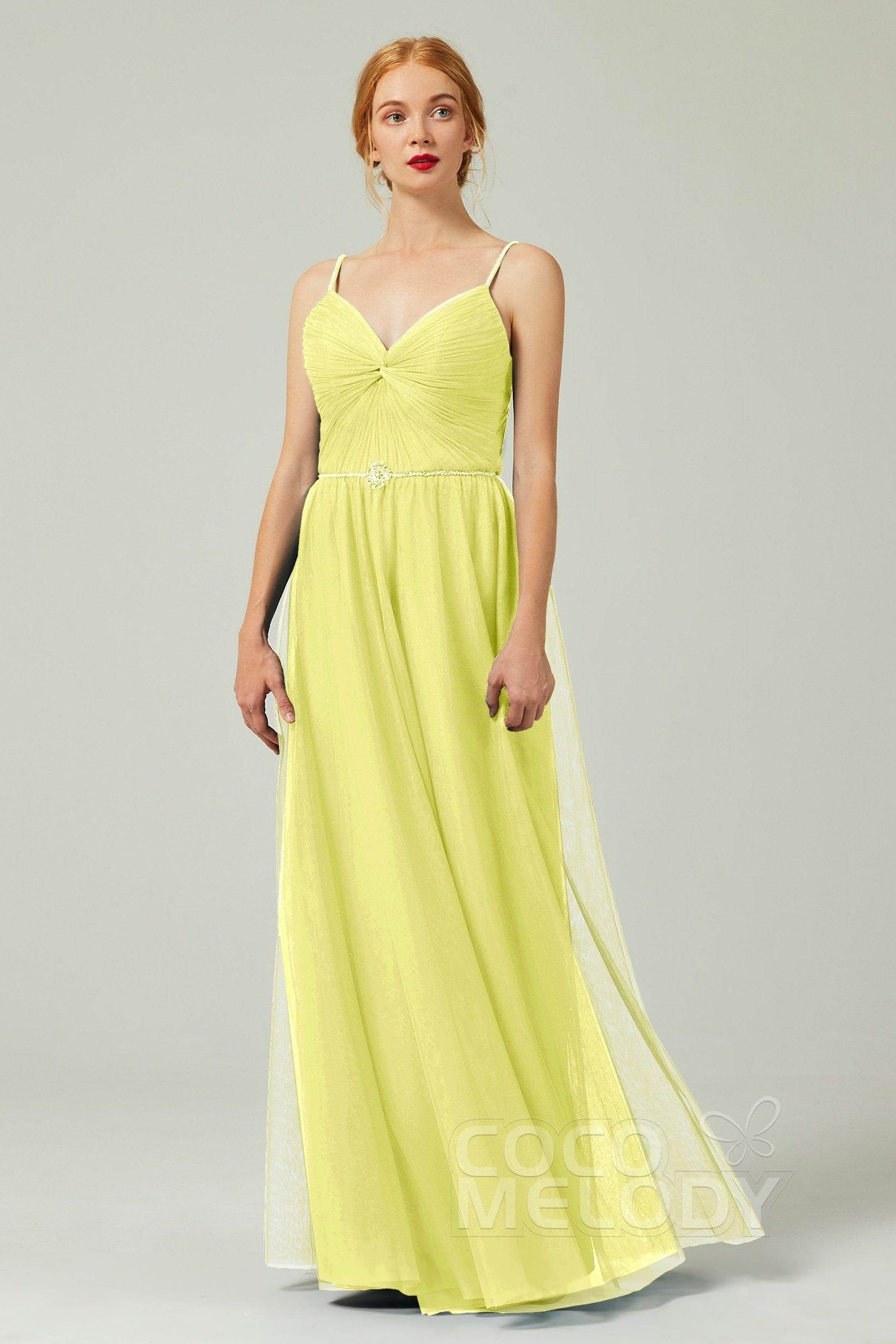 A-Line Floor Length Tulle Bridesmaid Dress CB0327