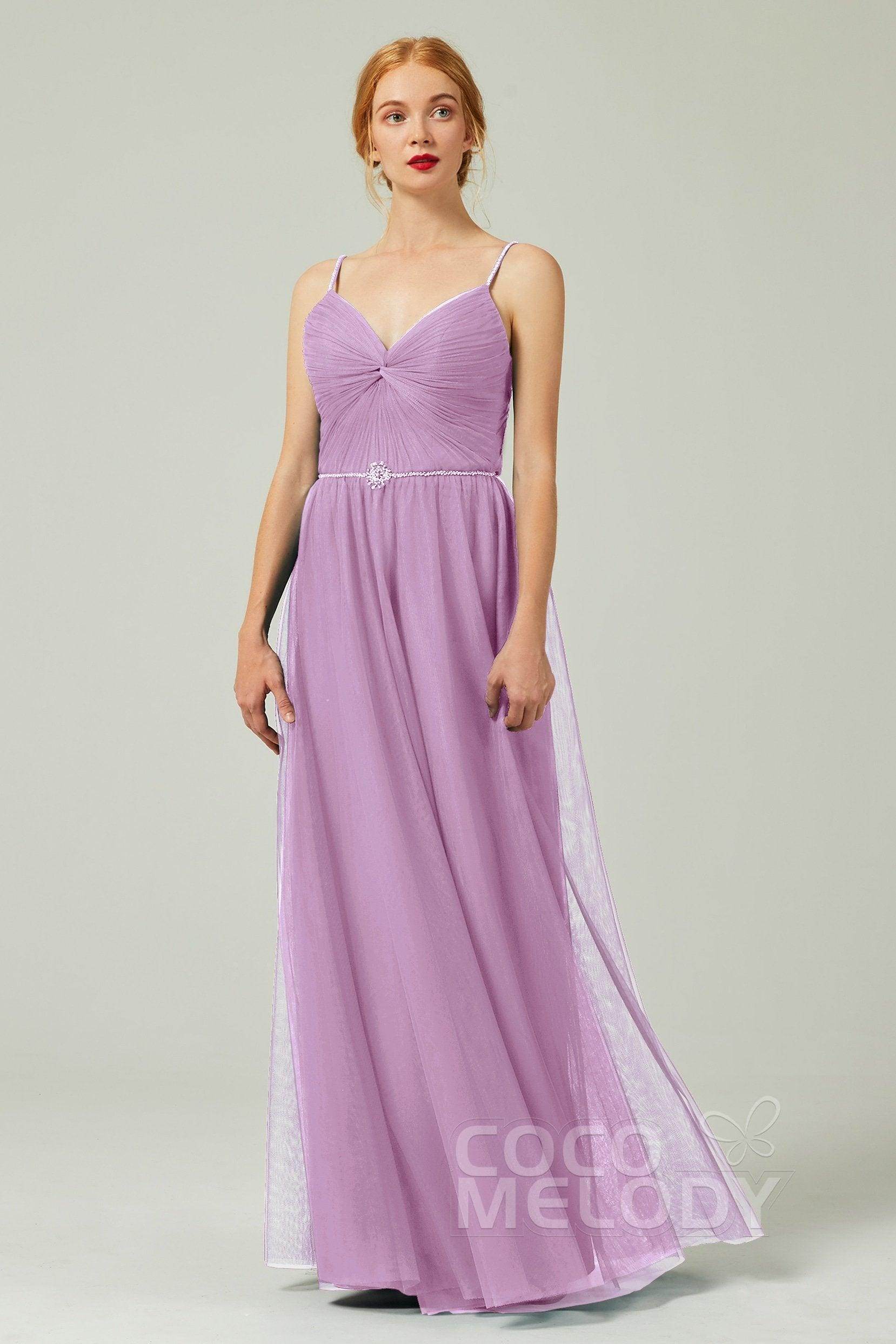 A-Line Floor Length Tulle Bridesmaid Dress CB0327
