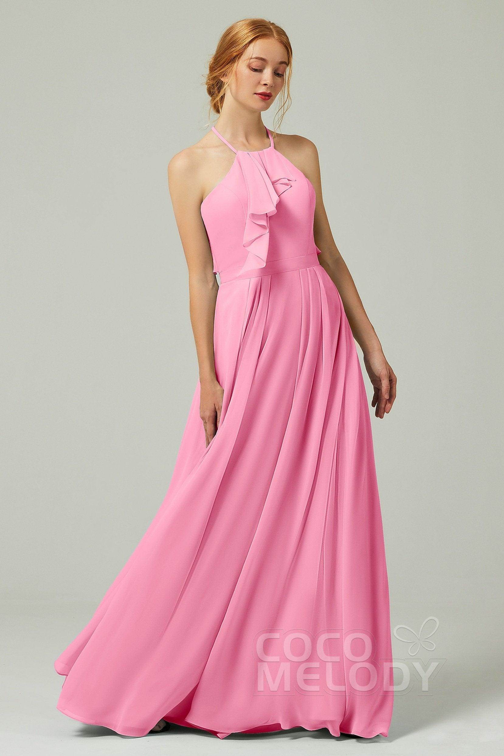 A-Line Floor Length Chiffon Bridesmaid Dress CB0328