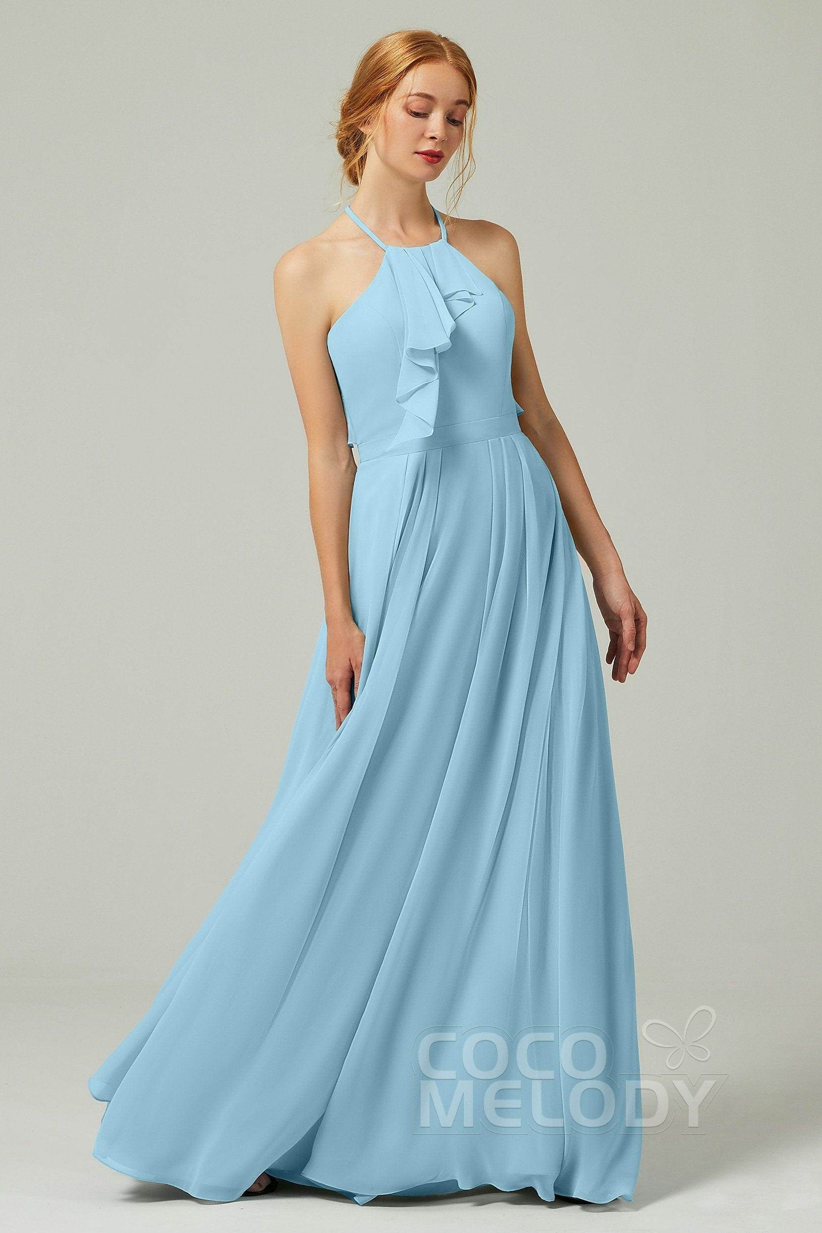 A-Line Floor Length Chiffon Bridesmaid Dress CB0328