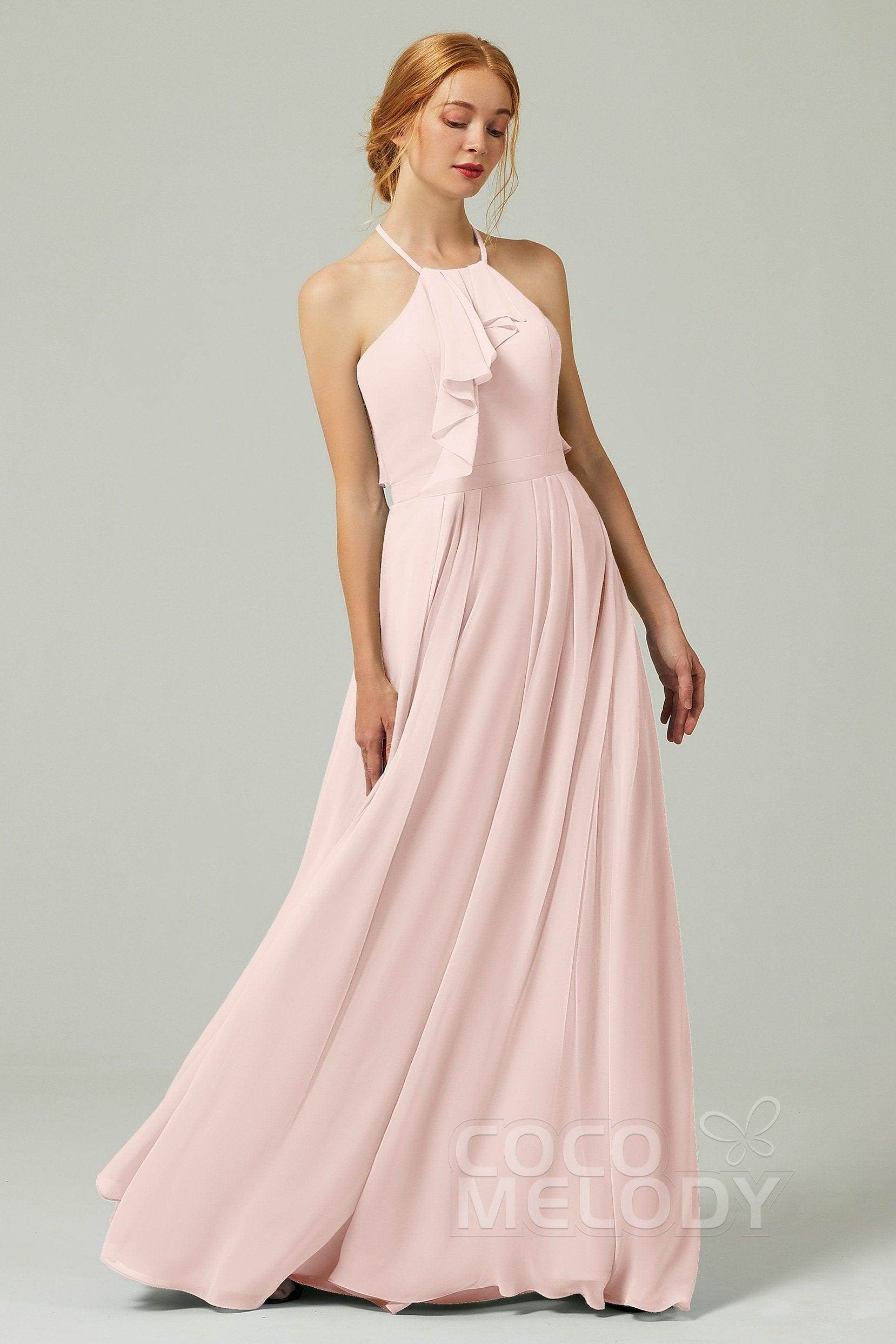 A-Line Floor Length Chiffon Bridesmaid Dress CB0328