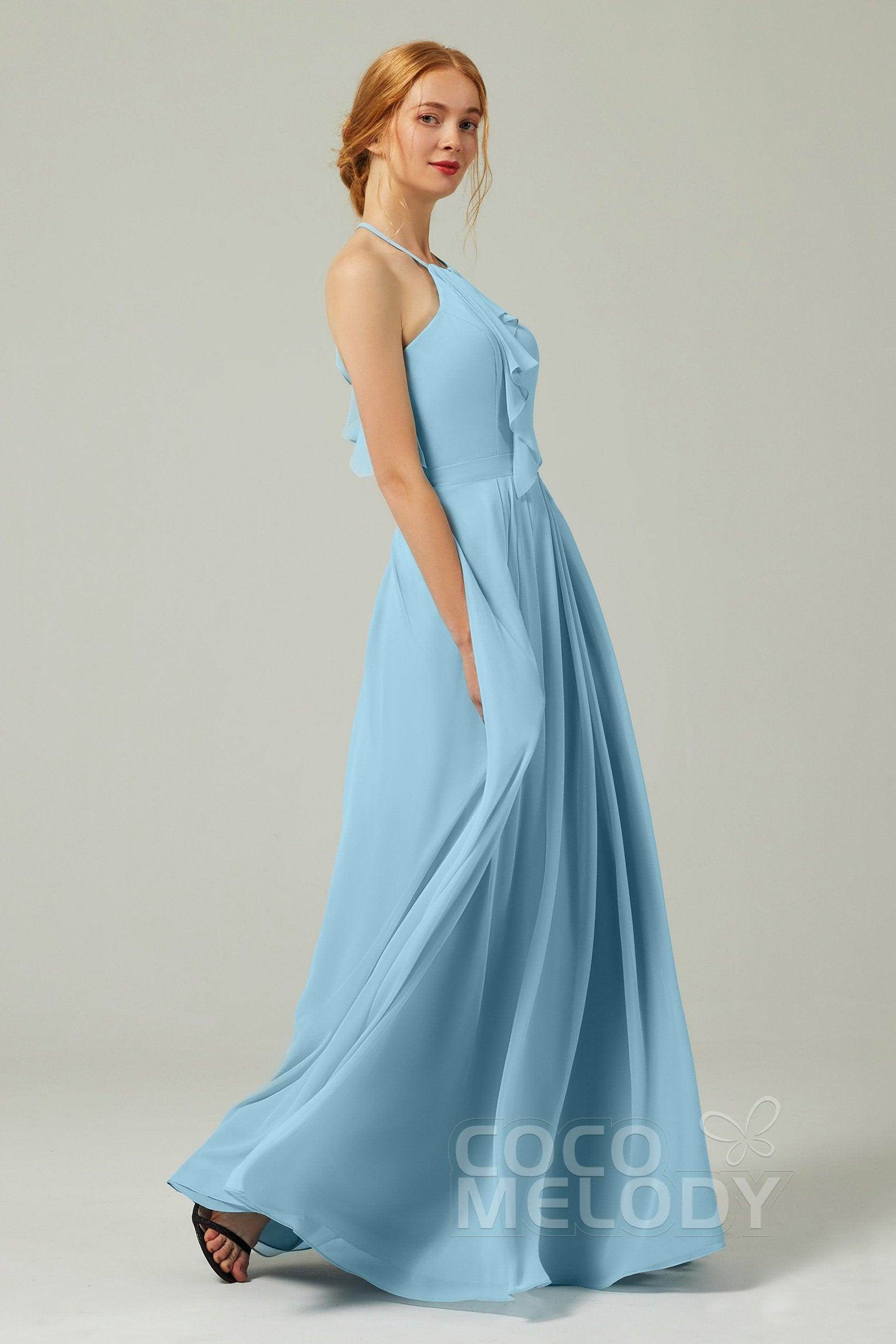 A-Line Floor Length Chiffon Bridesmaid Dress CB0328