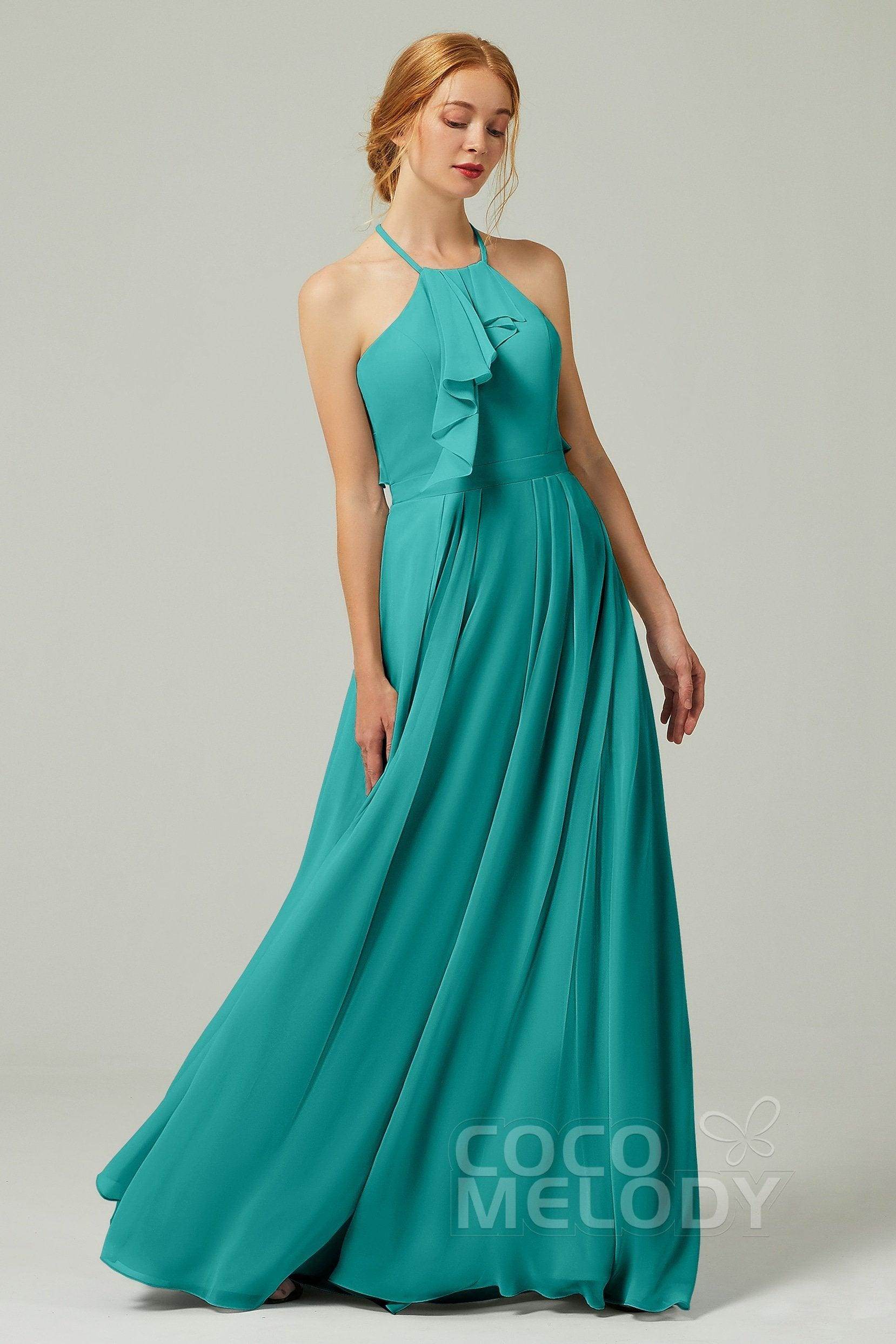 A-Line Floor Length Chiffon Bridesmaid Dress CB0328