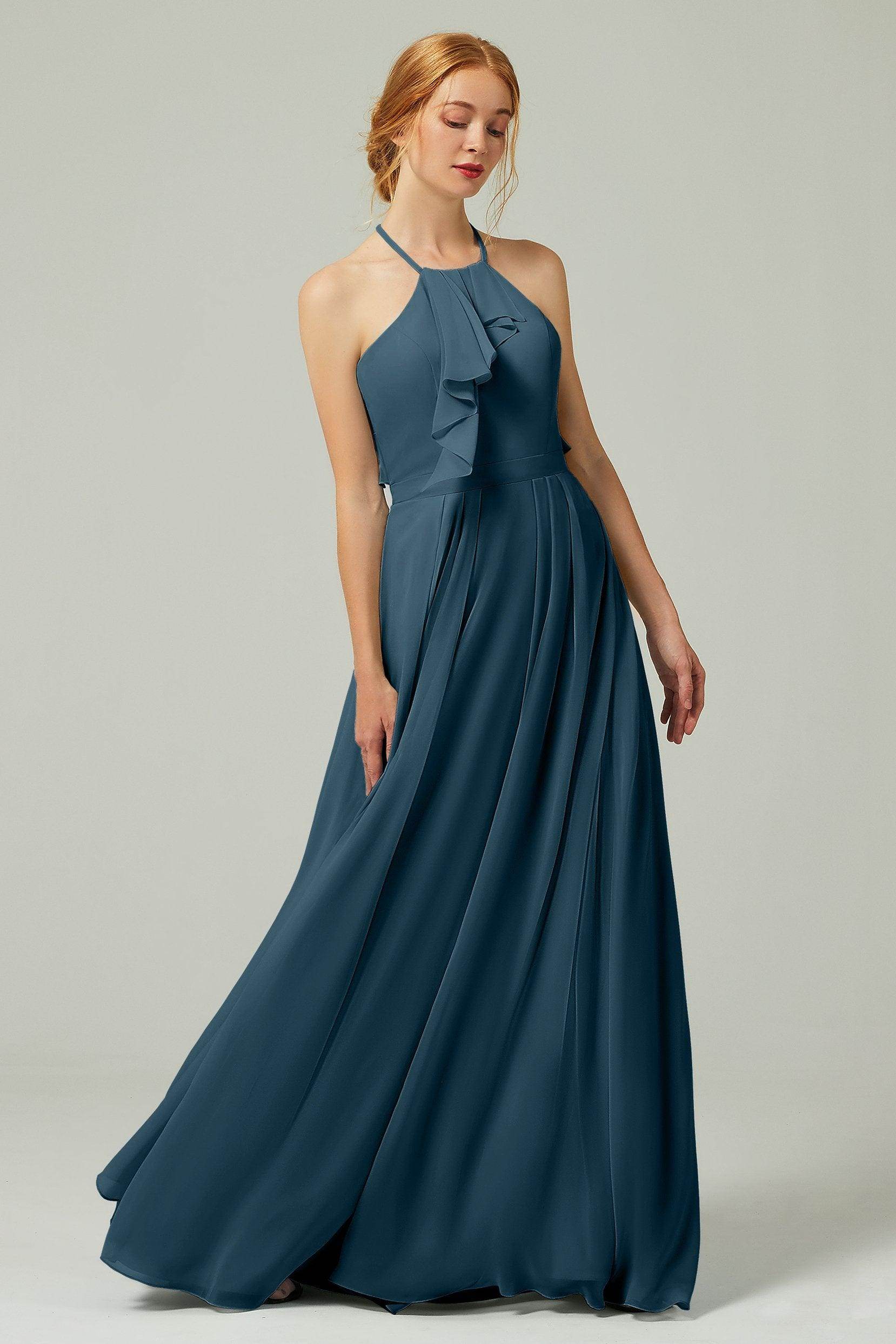 A-Line Floor Length Chiffon Bridesmaid Dress CB0328