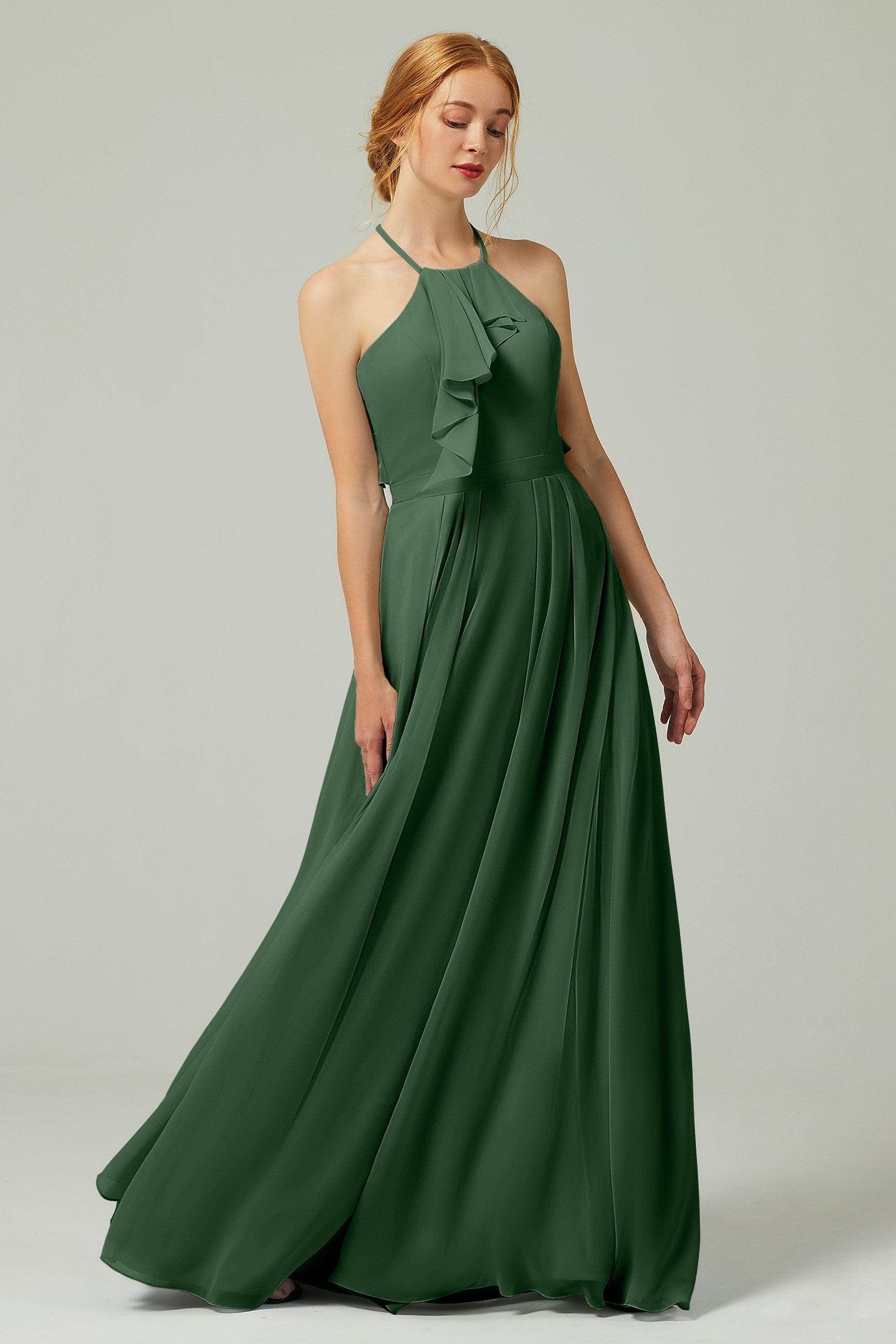 A-Line Floor Length Chiffon Bridesmaid Dress CB0328