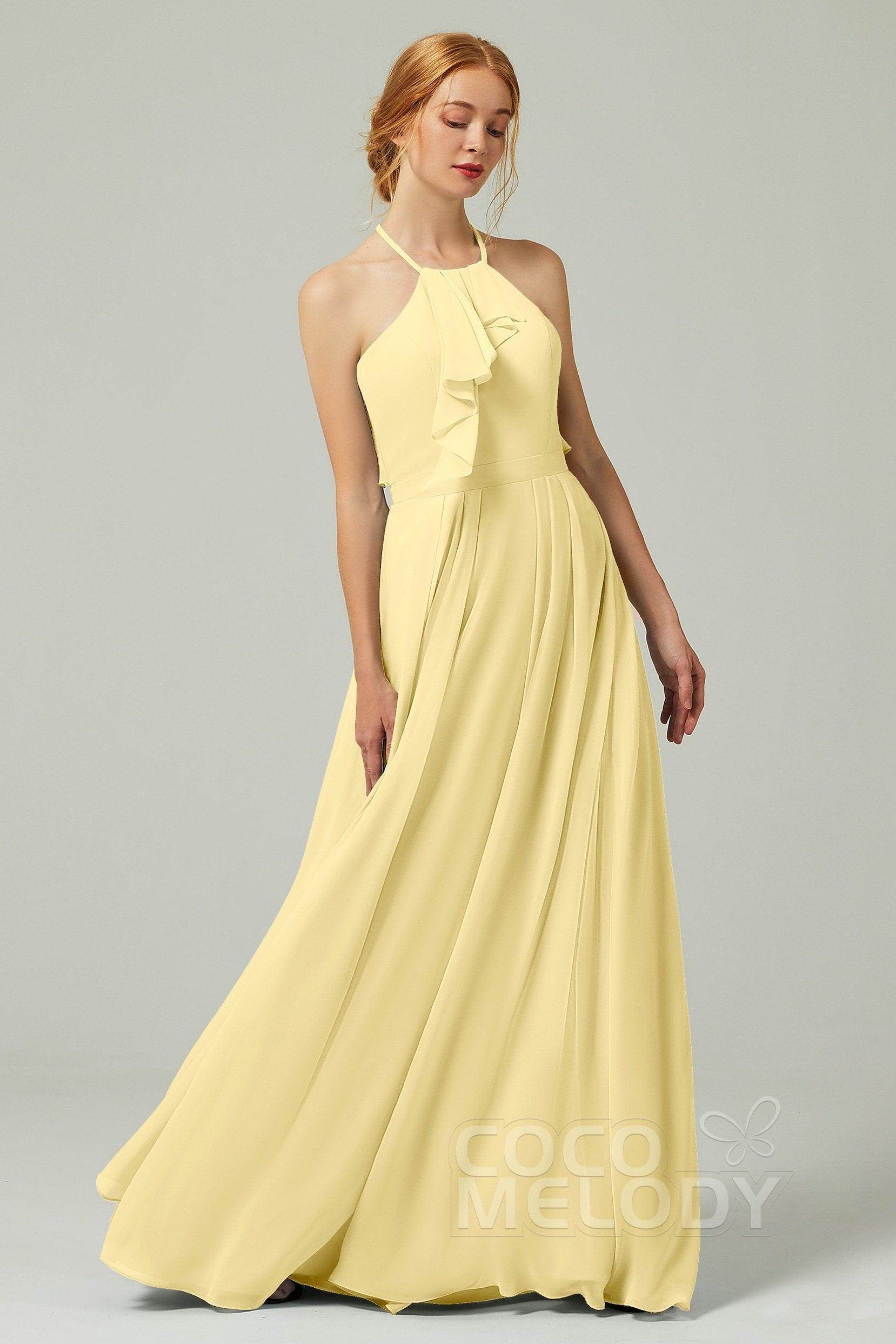 A-Line Floor Length Chiffon Bridesmaid Dress CB0328