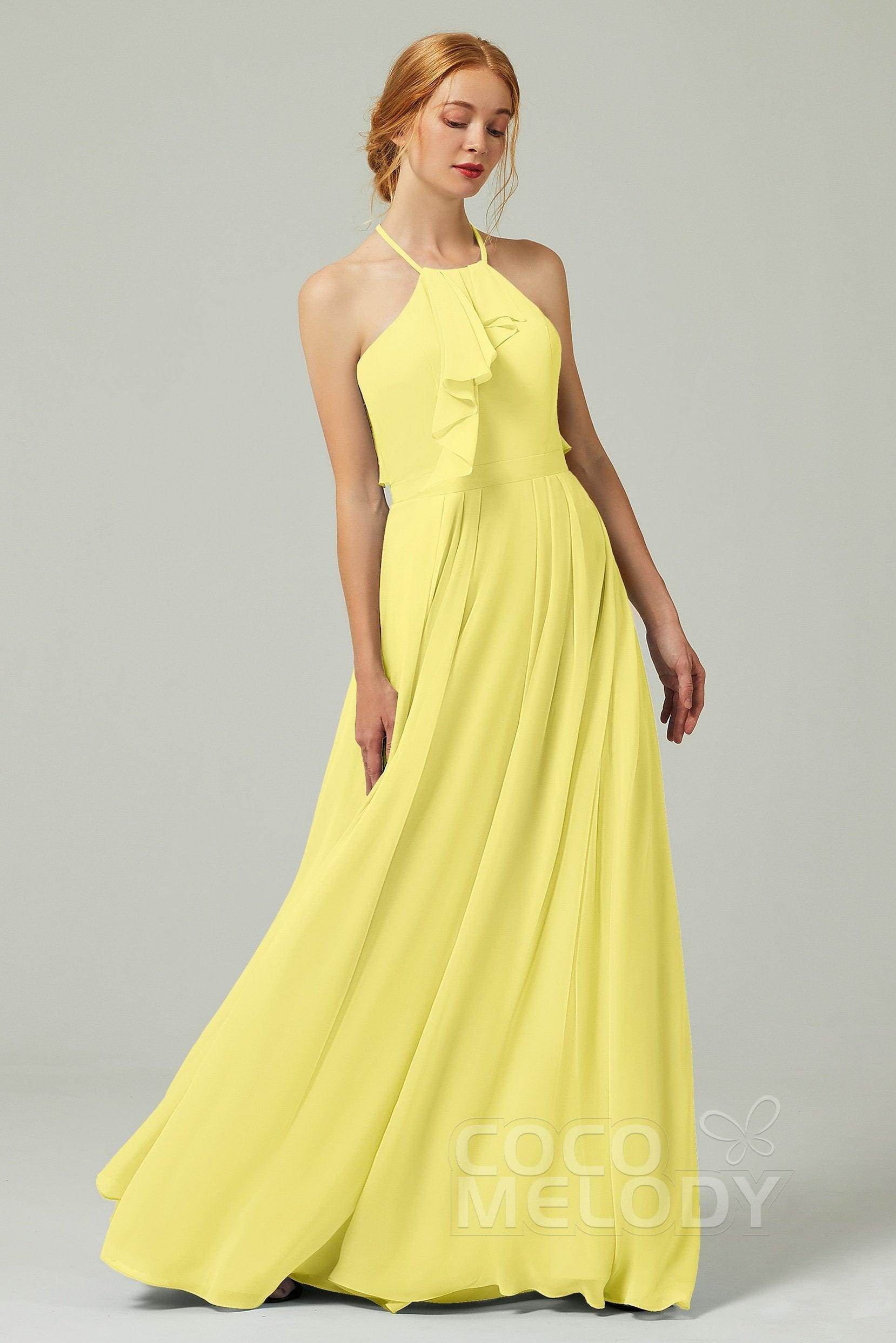 A-Line Floor Length Chiffon Bridesmaid Dress CB0328