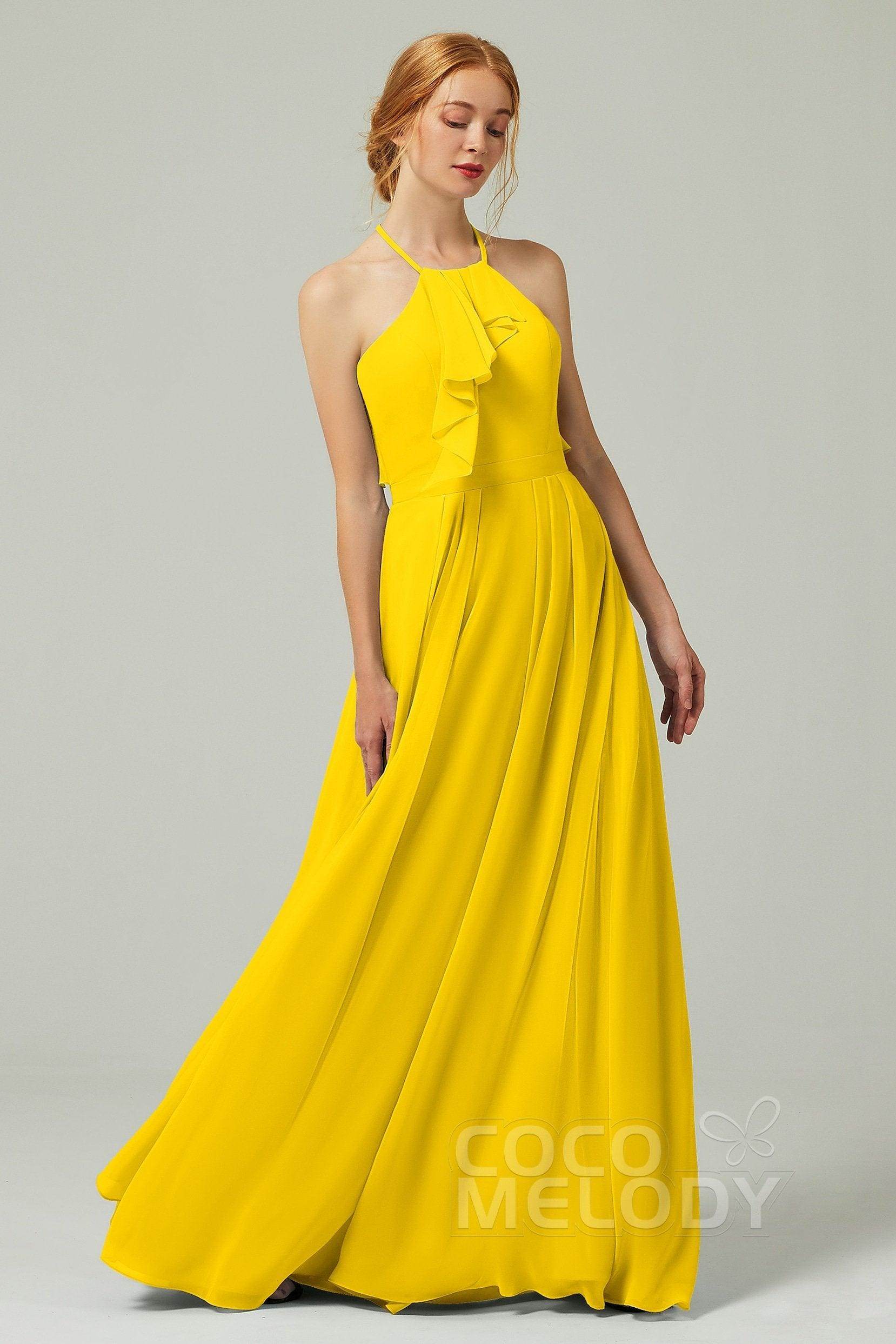 A-Line Floor Length Chiffon Bridesmaid Dress CB0328