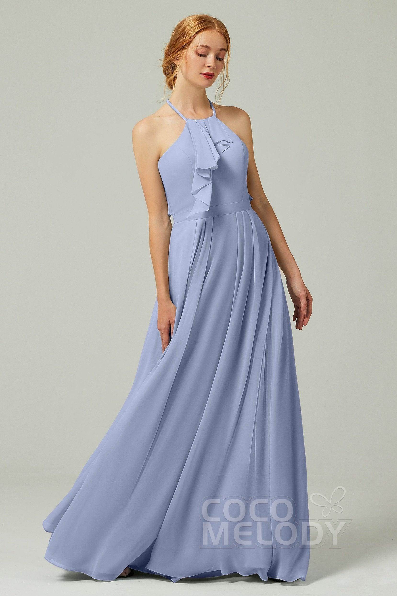 A-Line Floor Length Chiffon Bridesmaid Dress CB0328