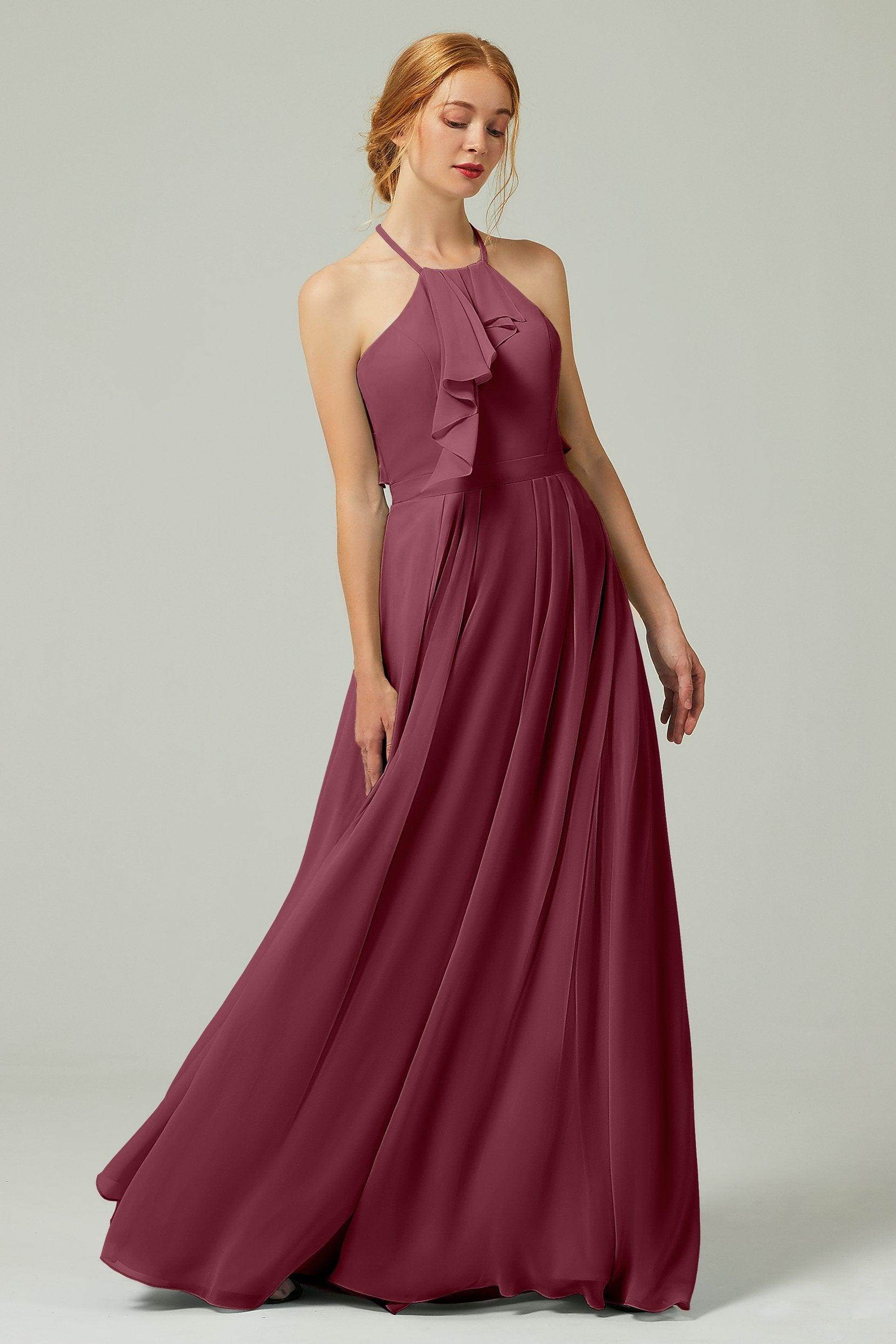 A-Line Floor Length Chiffon Bridesmaid Dress CB0328
