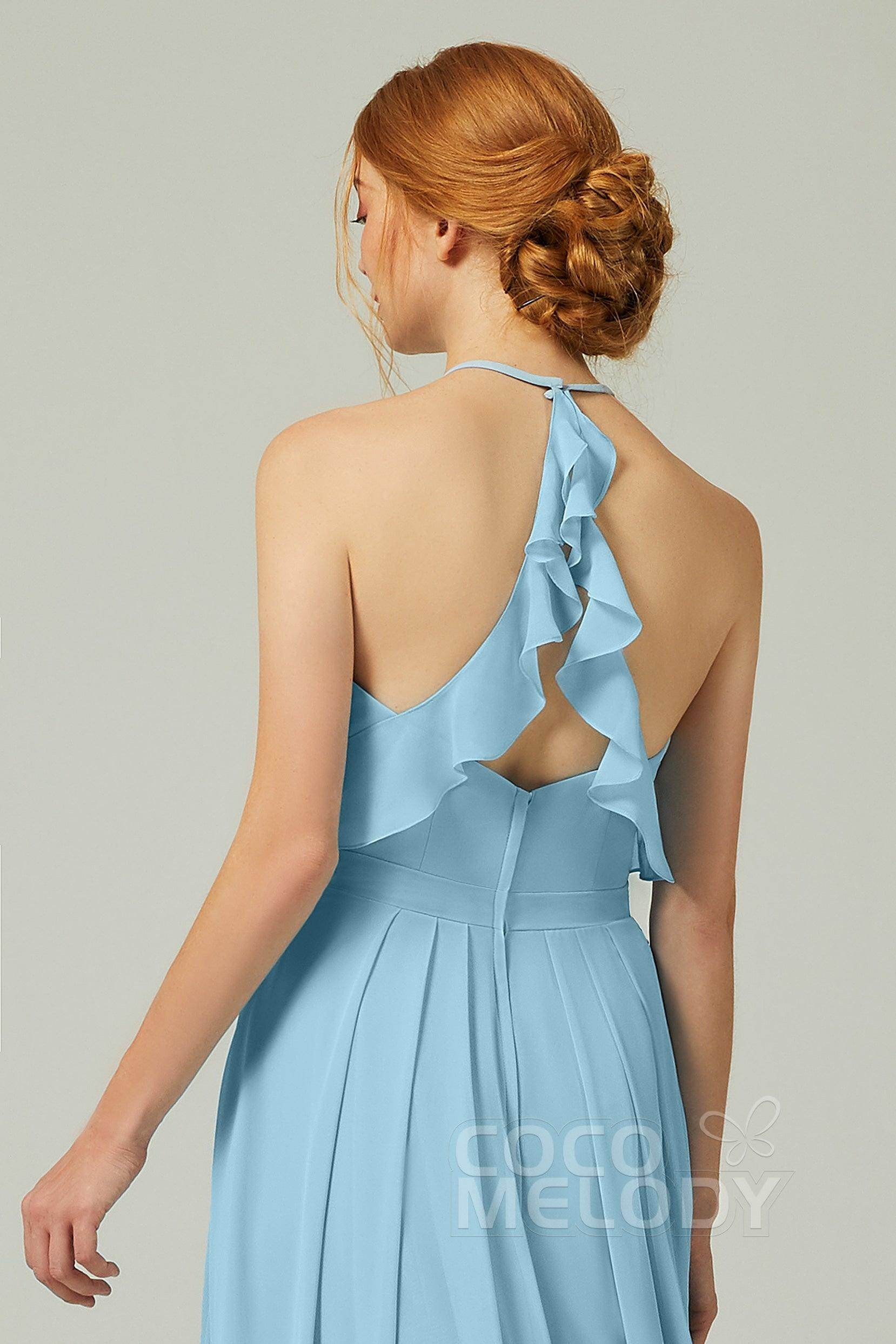 A-Line Floor Length Chiffon Bridesmaid Dress CB0328