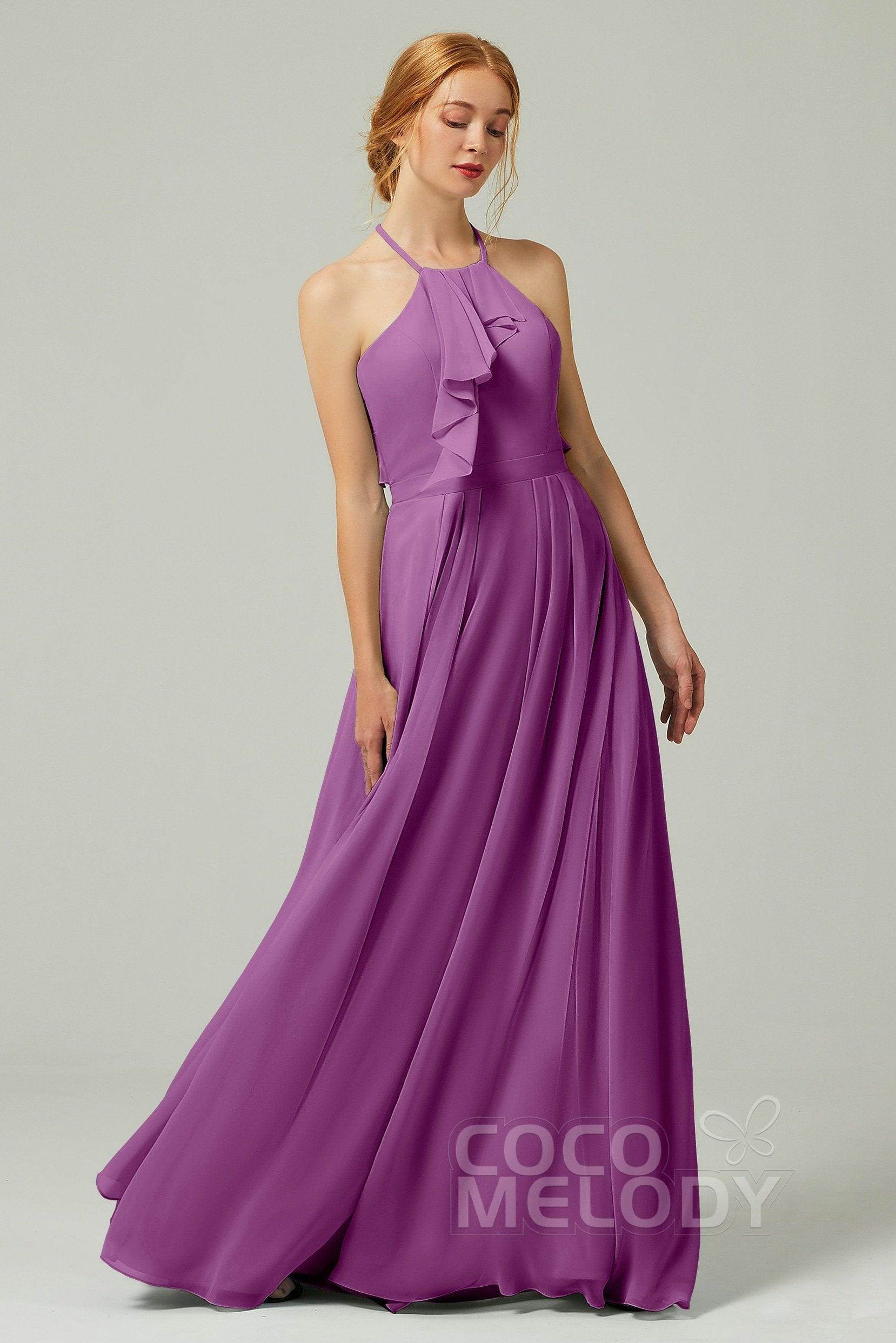 A-Line Floor Length Chiffon Bridesmaid Dress CB0328