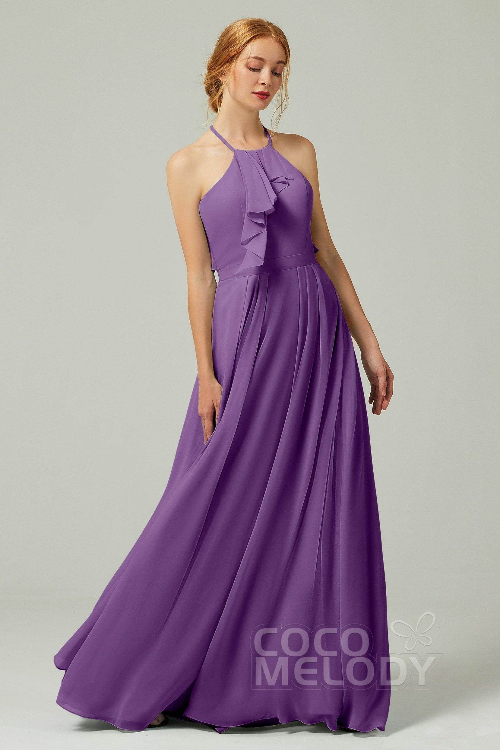 A-Line Floor Length Chiffon Bridesmaid Dress CB0328