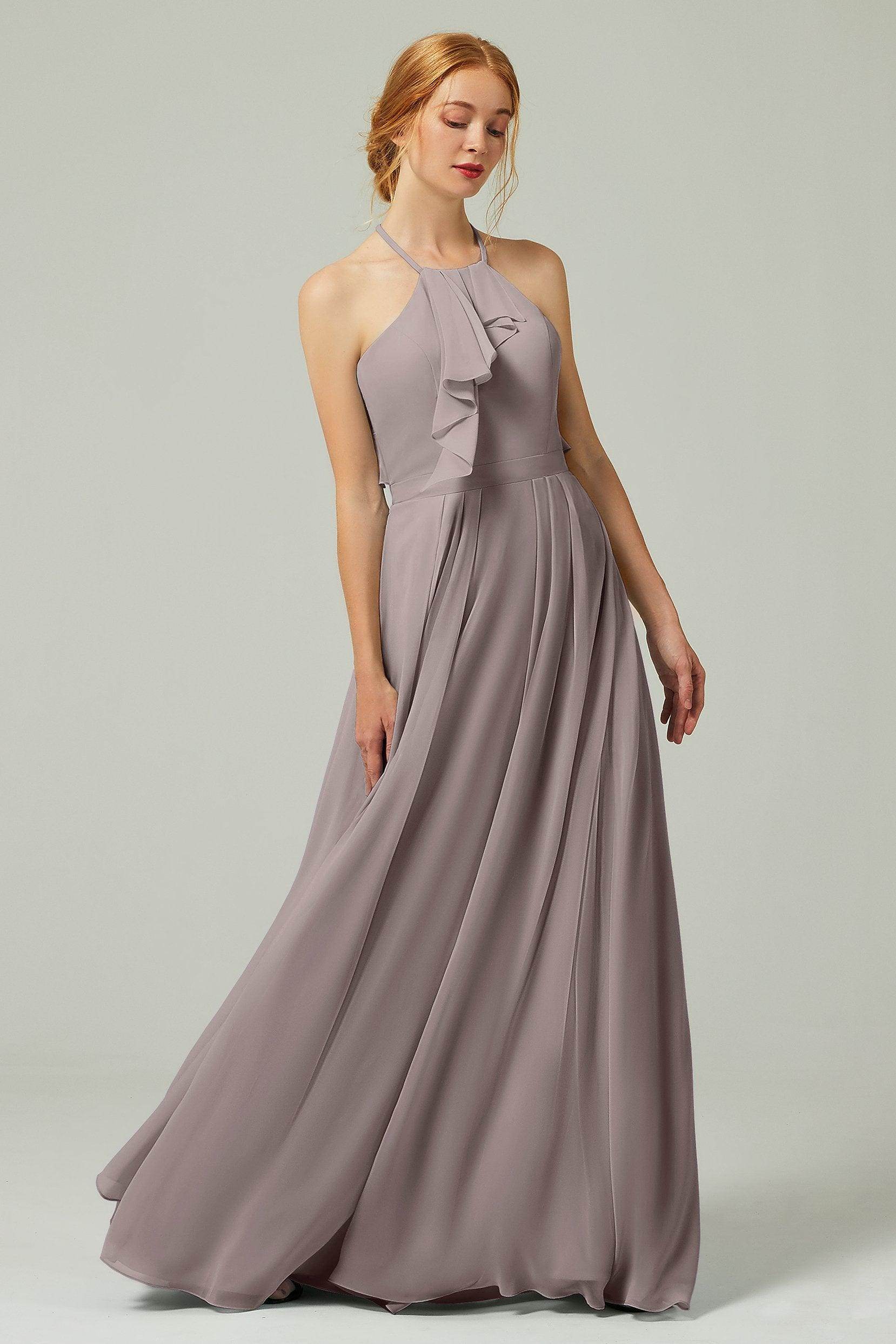 A-Line Floor Length Chiffon Bridesmaid Dress CB0328