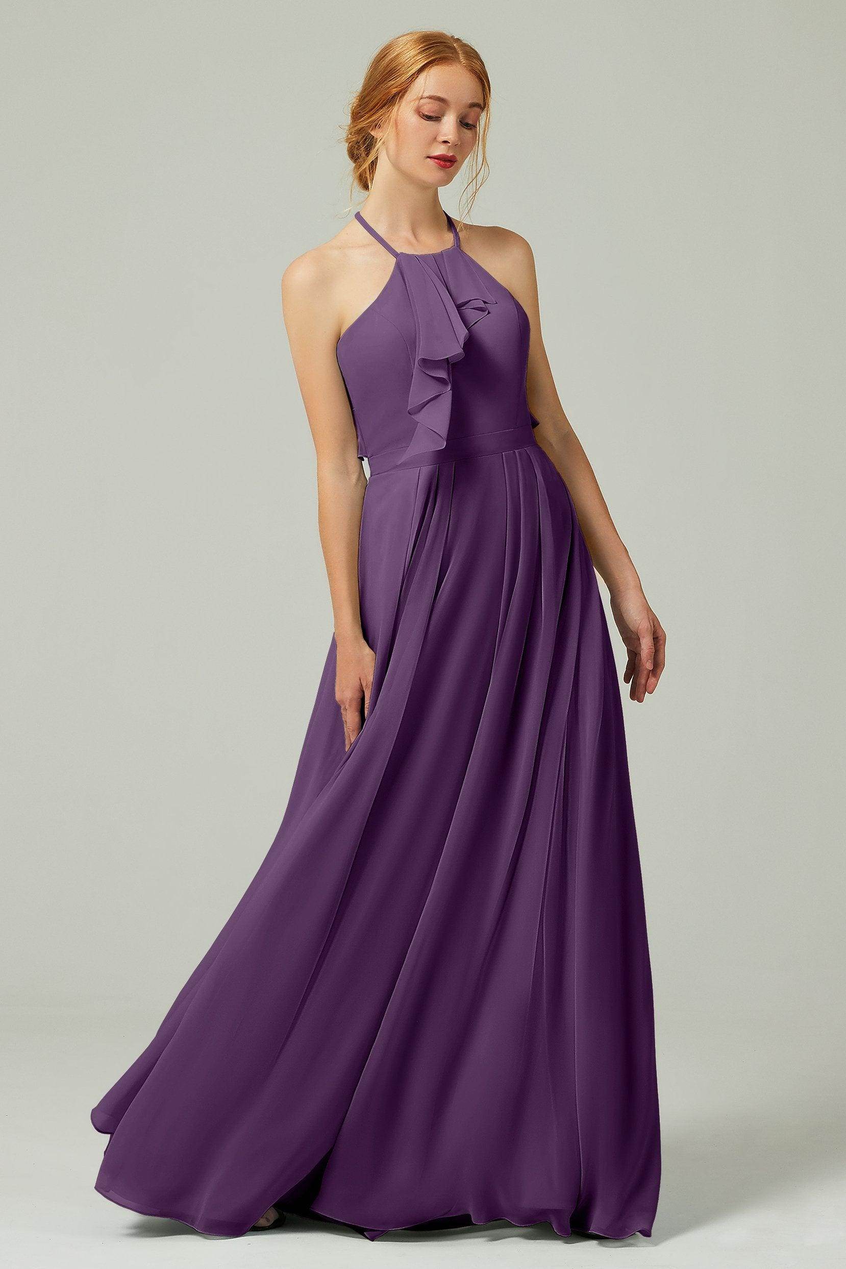 A-Line Floor Length Chiffon Bridesmaid Dress CB0328