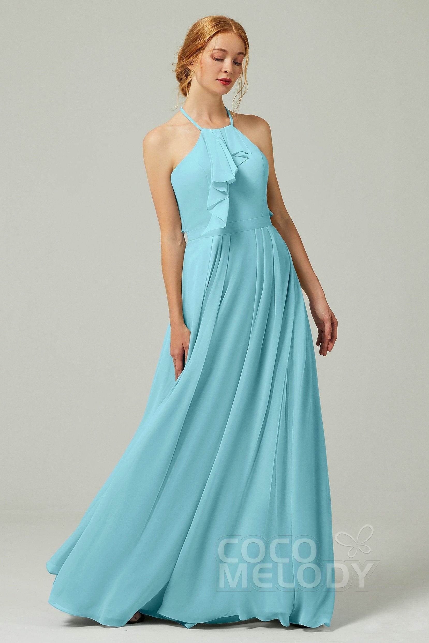 A-Line Floor Length Chiffon Bridesmaid Dress CB0328