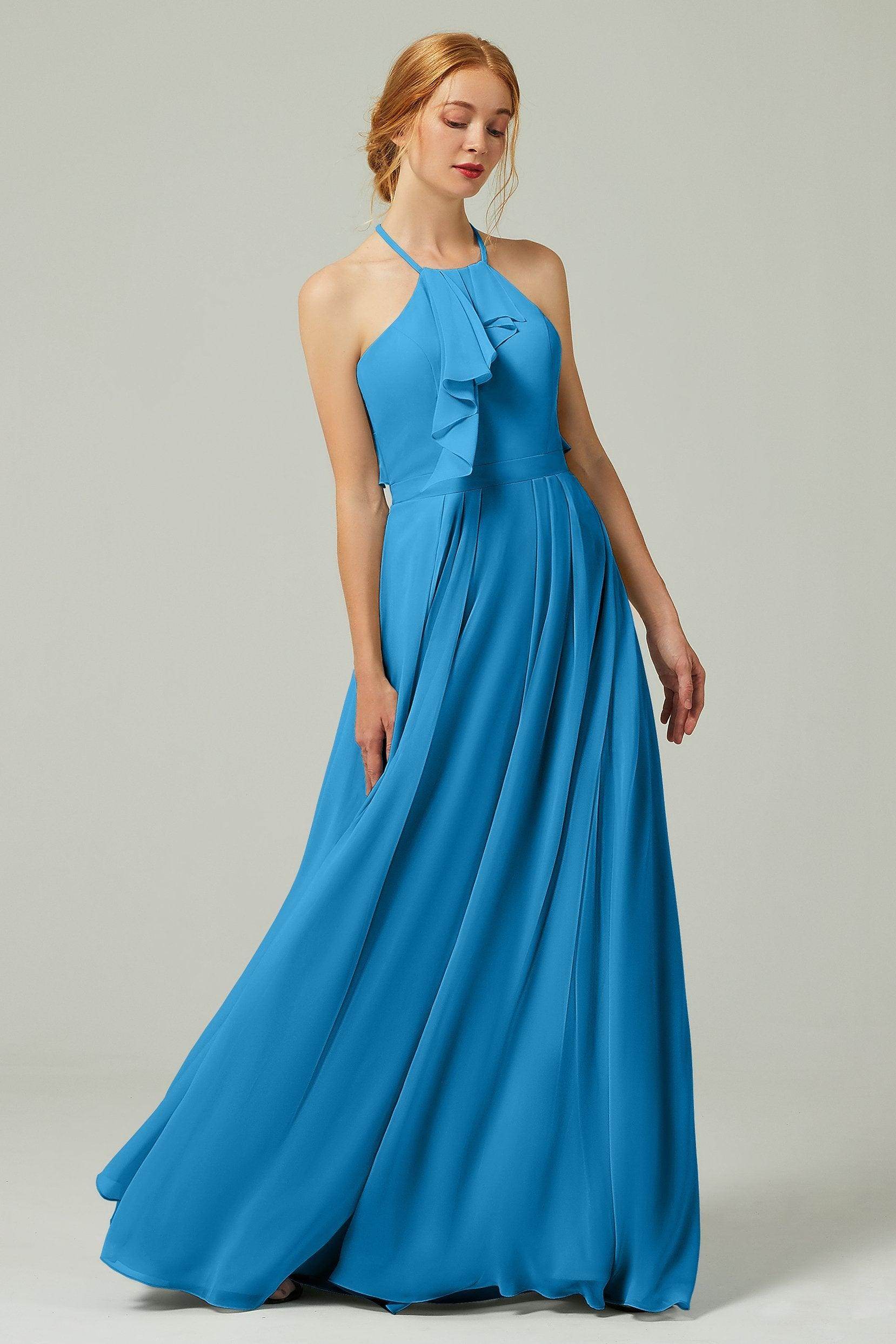 A-Line Floor Length Chiffon Bridesmaid Dress CB0328
