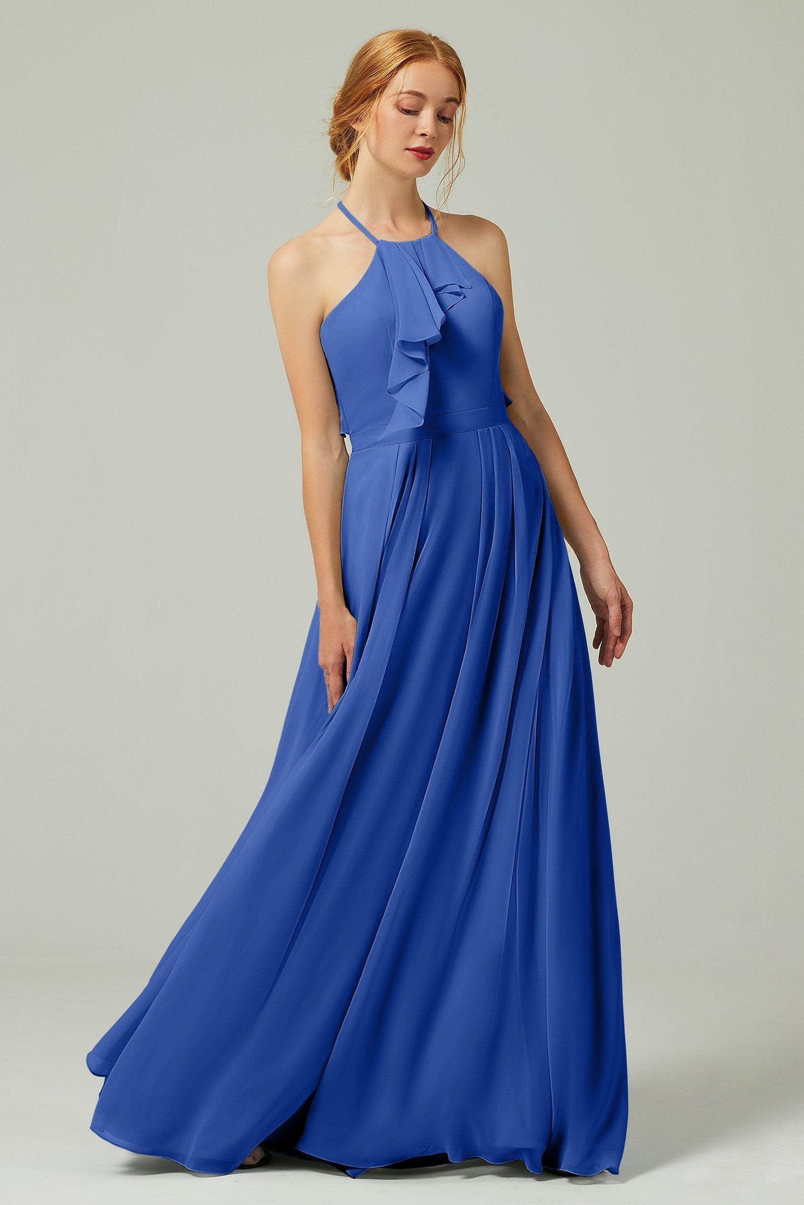 A-Line Floor Length Chiffon Bridesmaid Dress CB0328