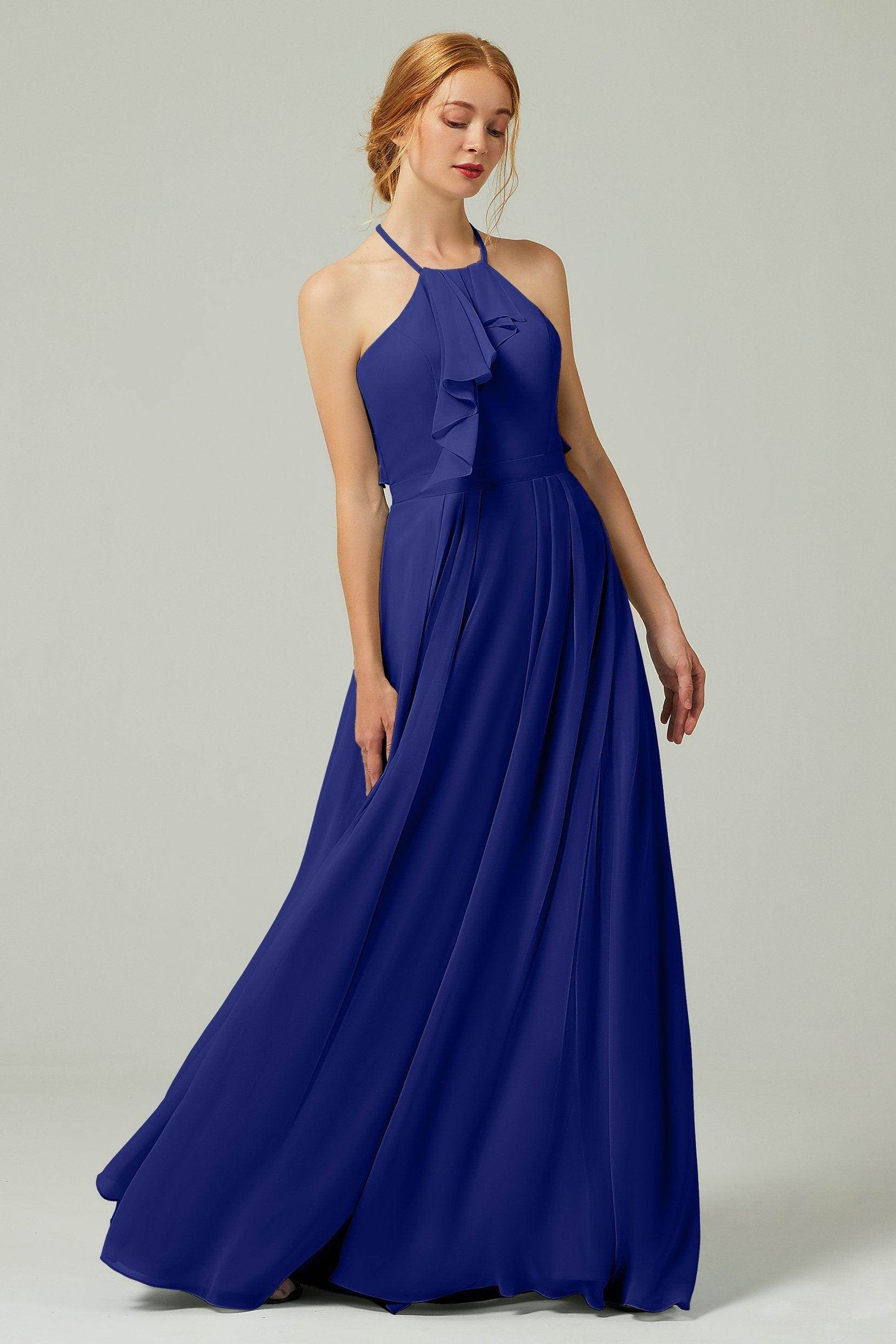 A-Line Floor Length Chiffon Bridesmaid Dress CB0328