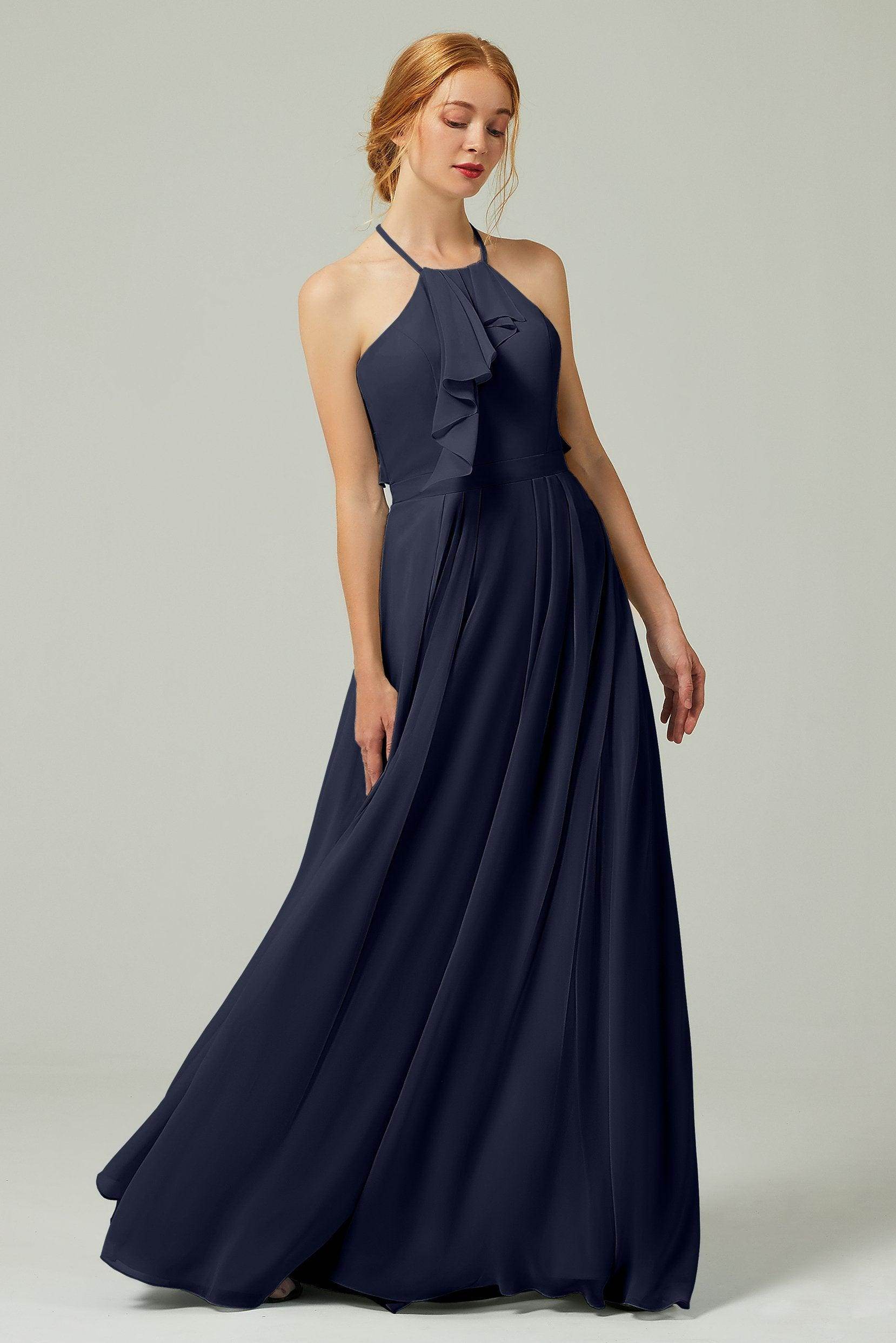 A-Line Floor Length Chiffon Bridesmaid Dress CB0328
