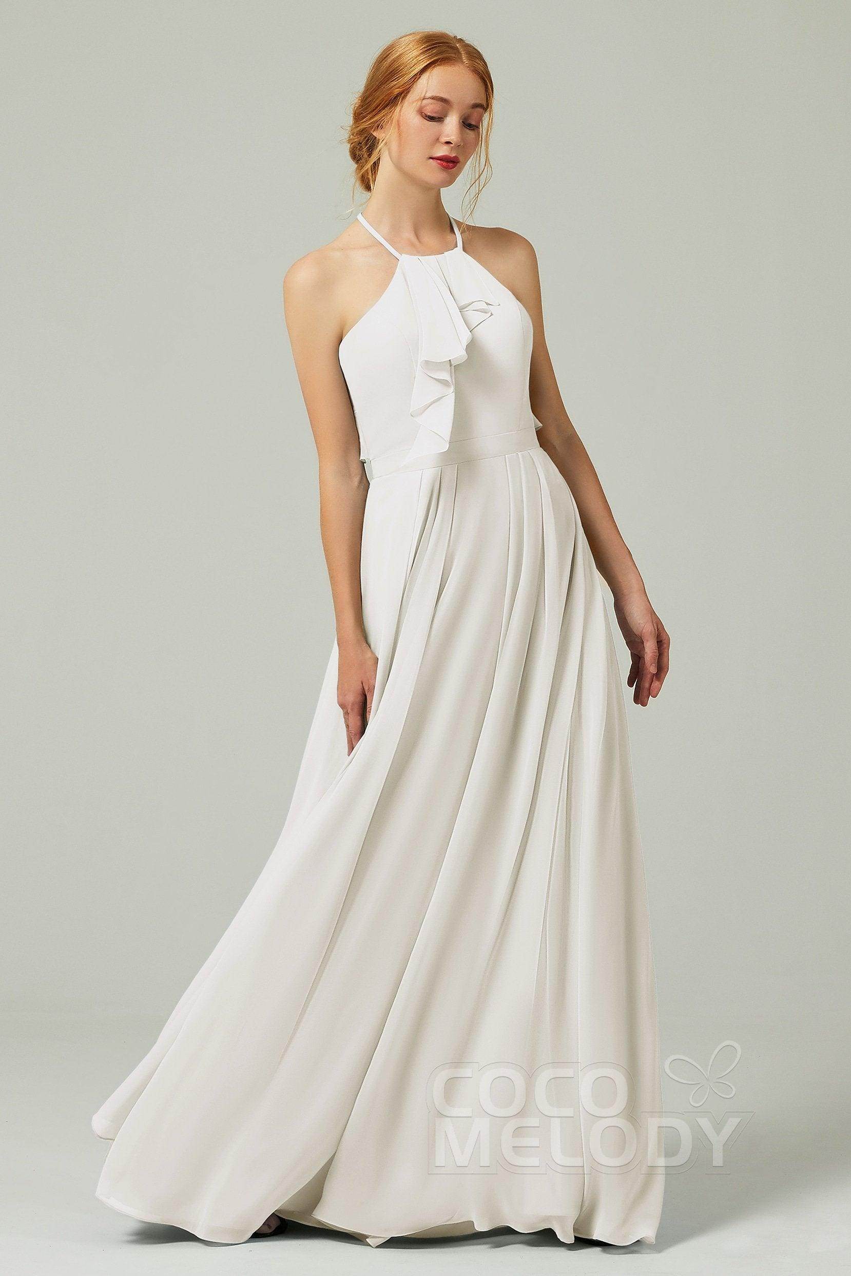 A-Line Floor Length Chiffon Bridesmaid Dress CB0328