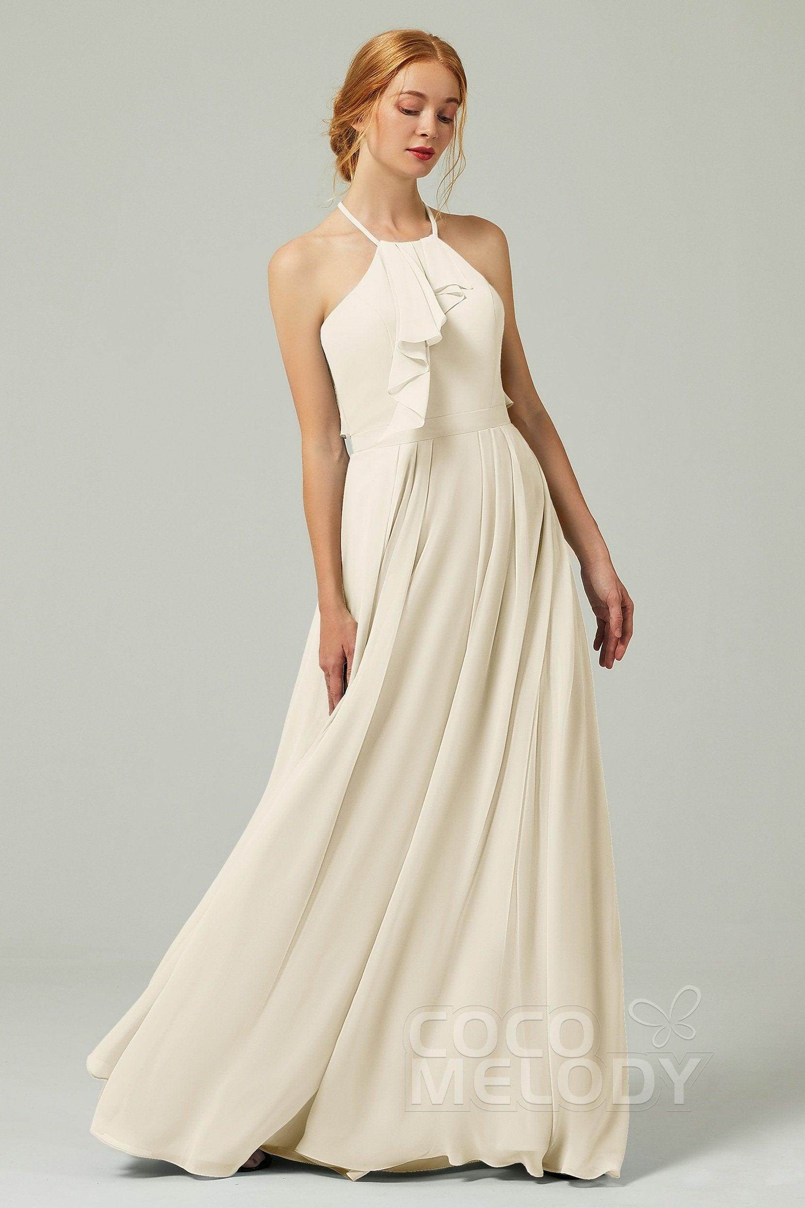 A-Line Floor Length Chiffon Bridesmaid Dress CB0328
