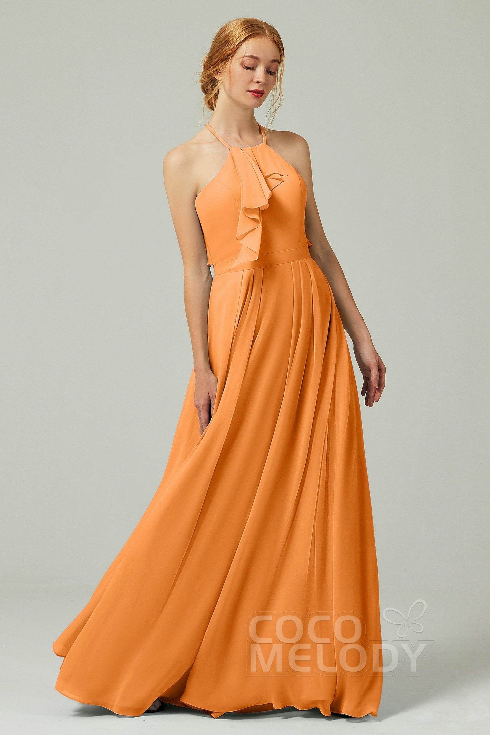 A-Line Floor Length Chiffon Bridesmaid Dress CB0328