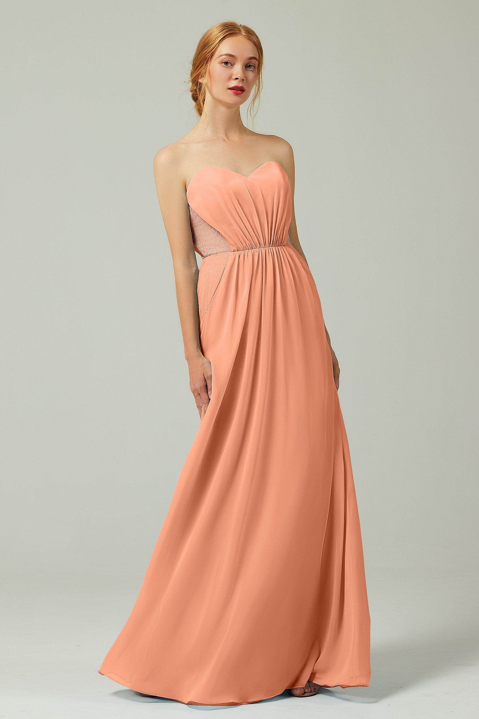Sheath-Column Floor Length Chiffon Bridesmaid Dress CB0330