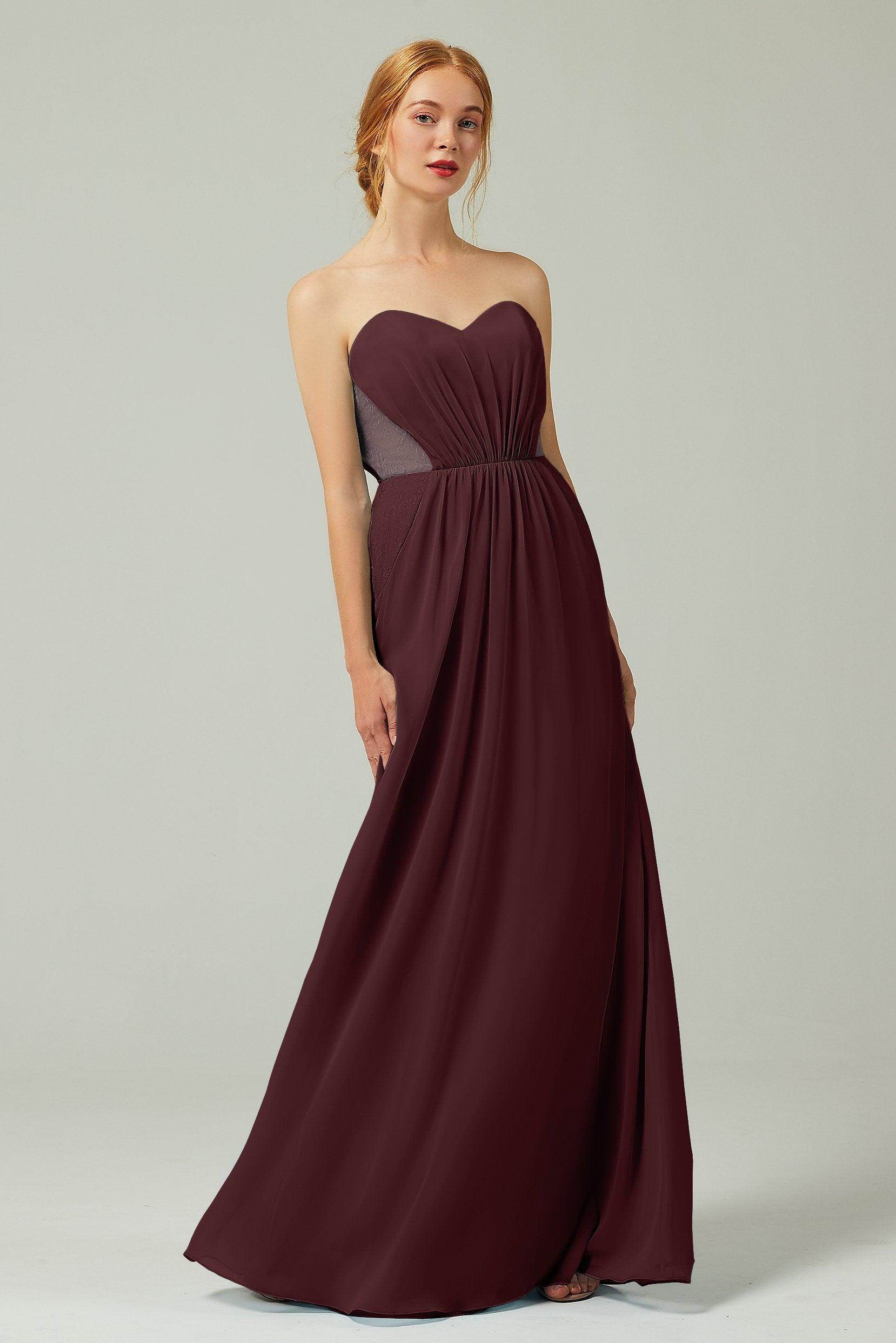 Sheath-Column Floor Length Chiffon Bridesmaid Dress CB0330