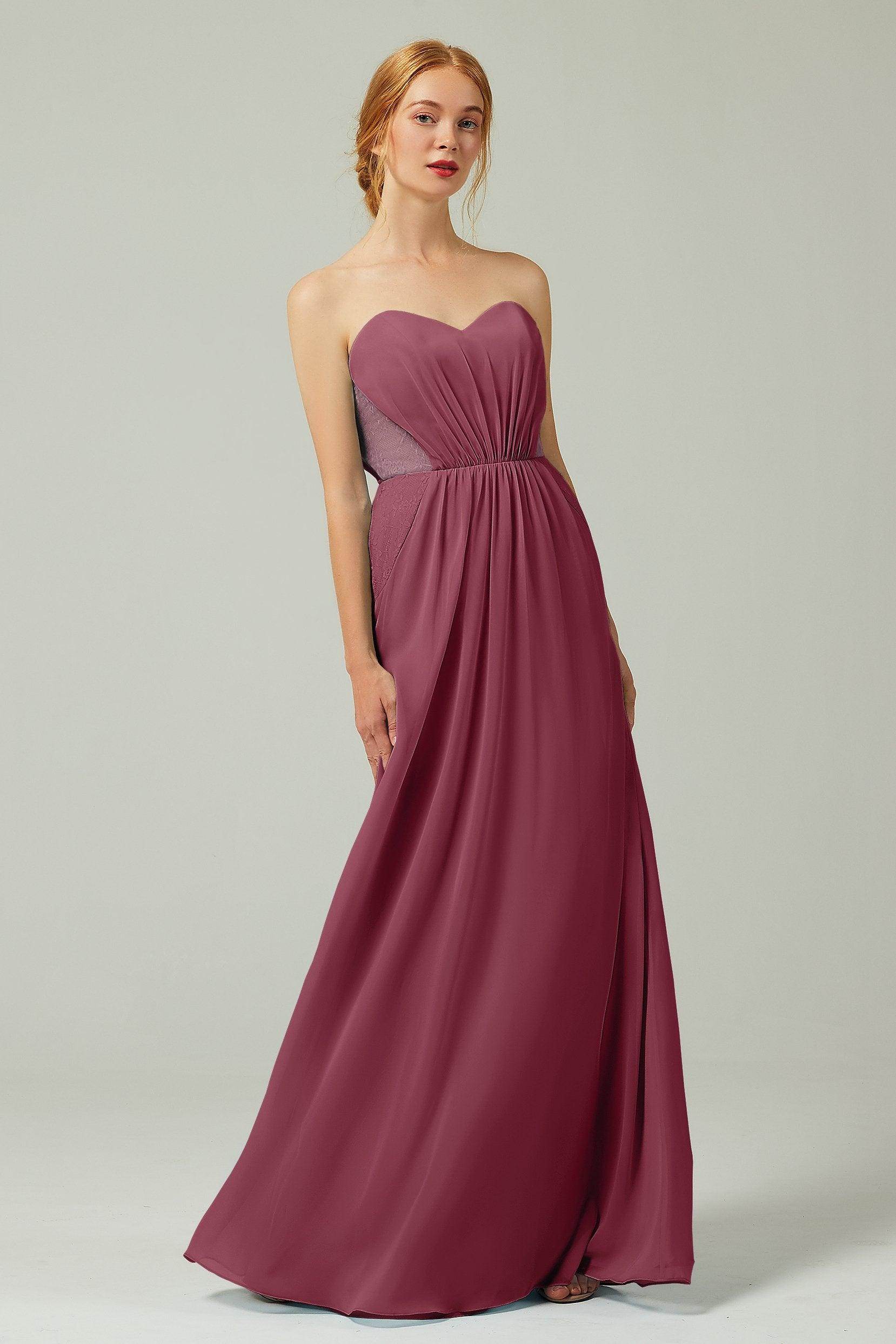 Sheath-Column Floor Length Chiffon Bridesmaid Dress CB0330
