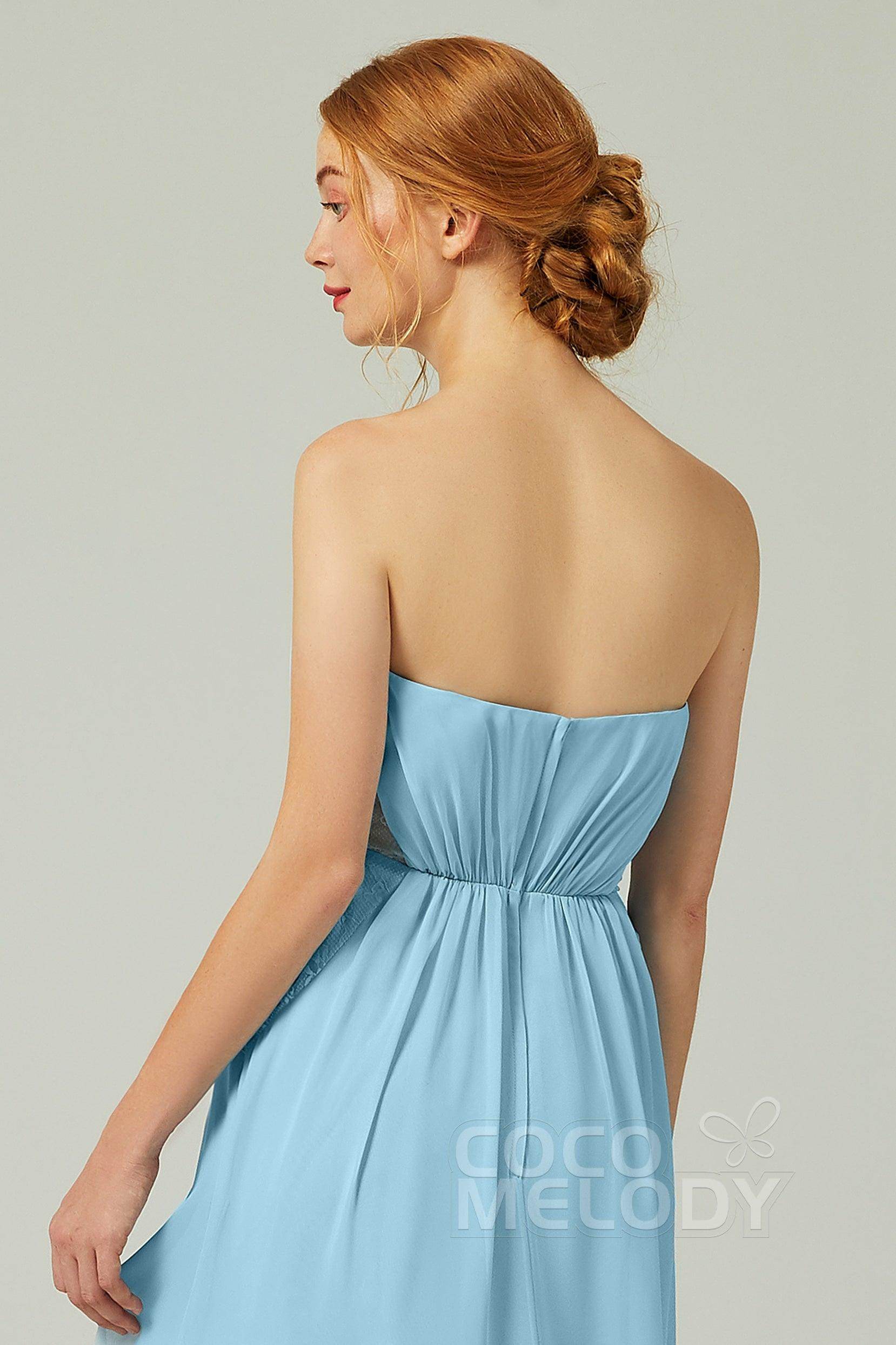 Sheath-Column Floor Length Chiffon Bridesmaid Dress CB0330