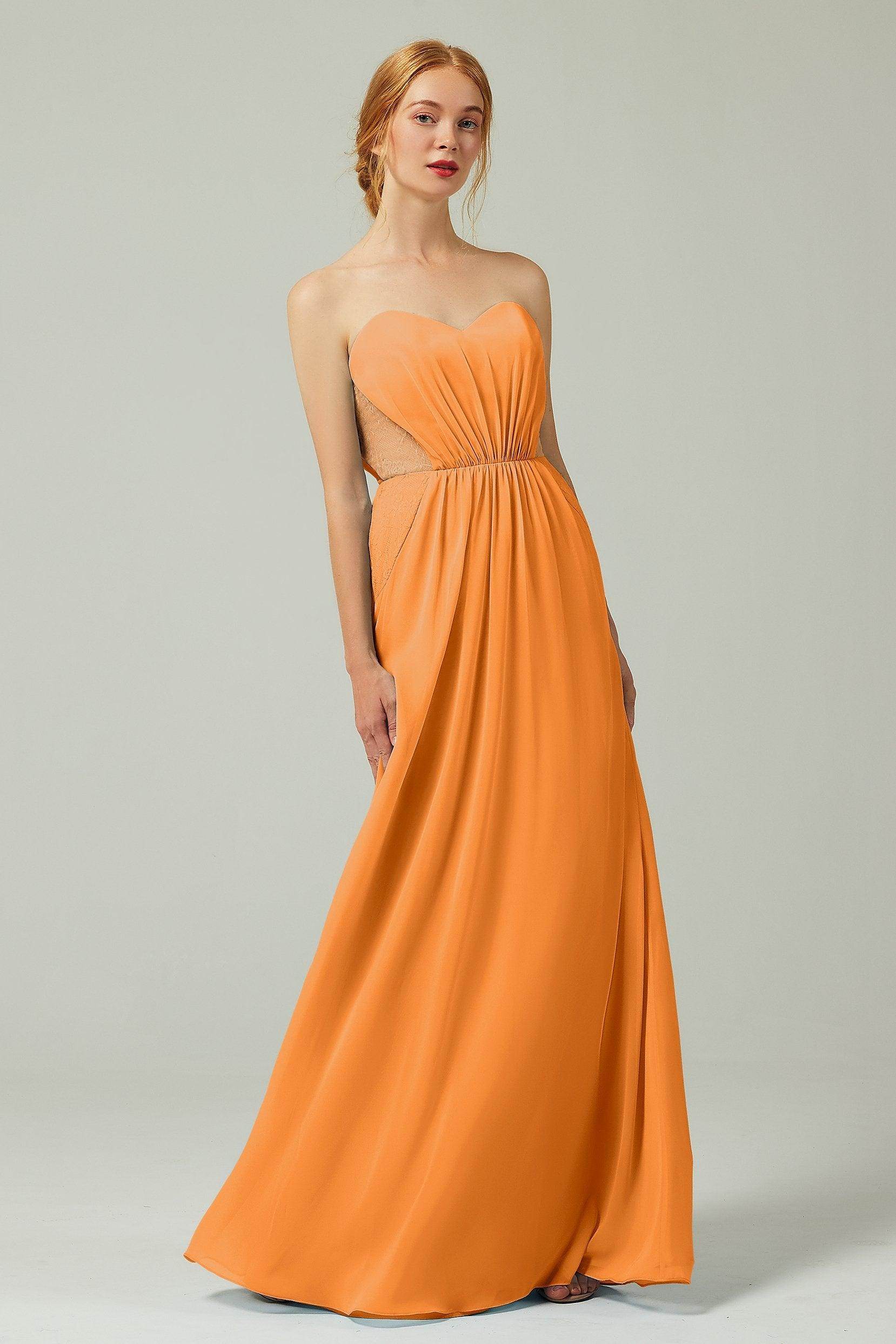 Sheath-Column Floor Length Chiffon Bridesmaid Dress CB0330